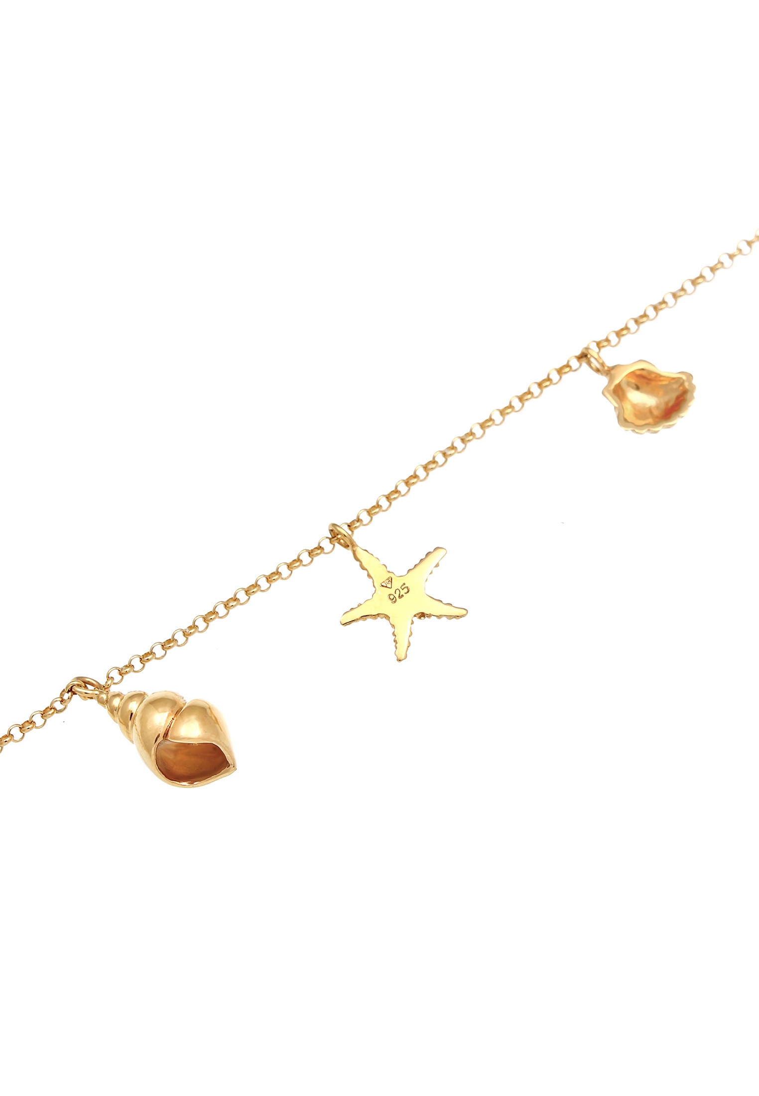 Elli Fußkette »Fußschmuck Fußkette Muschel Seestern Anhänger 925 Silber«