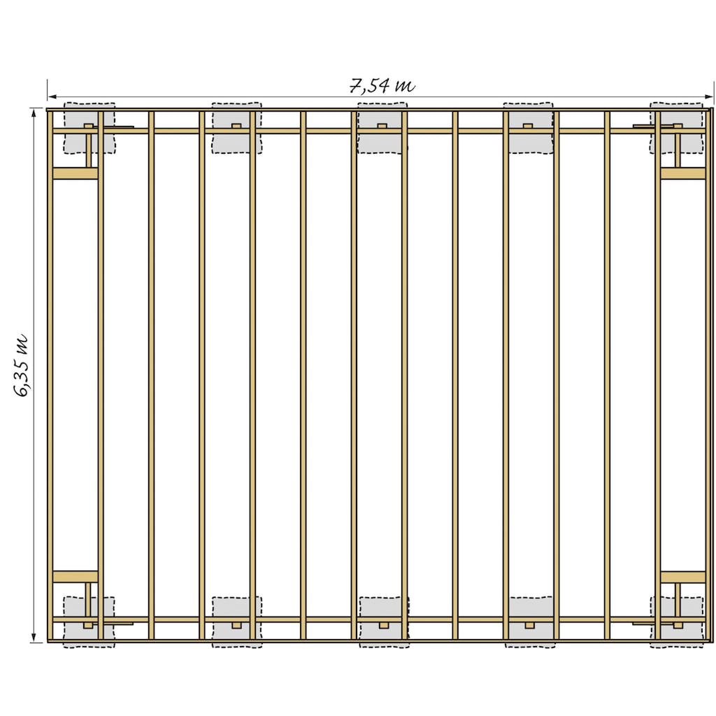 Kiehn-Holz Doppelcarport »KH 330 / KH 331«, Holz, 561 cm, anthrazit