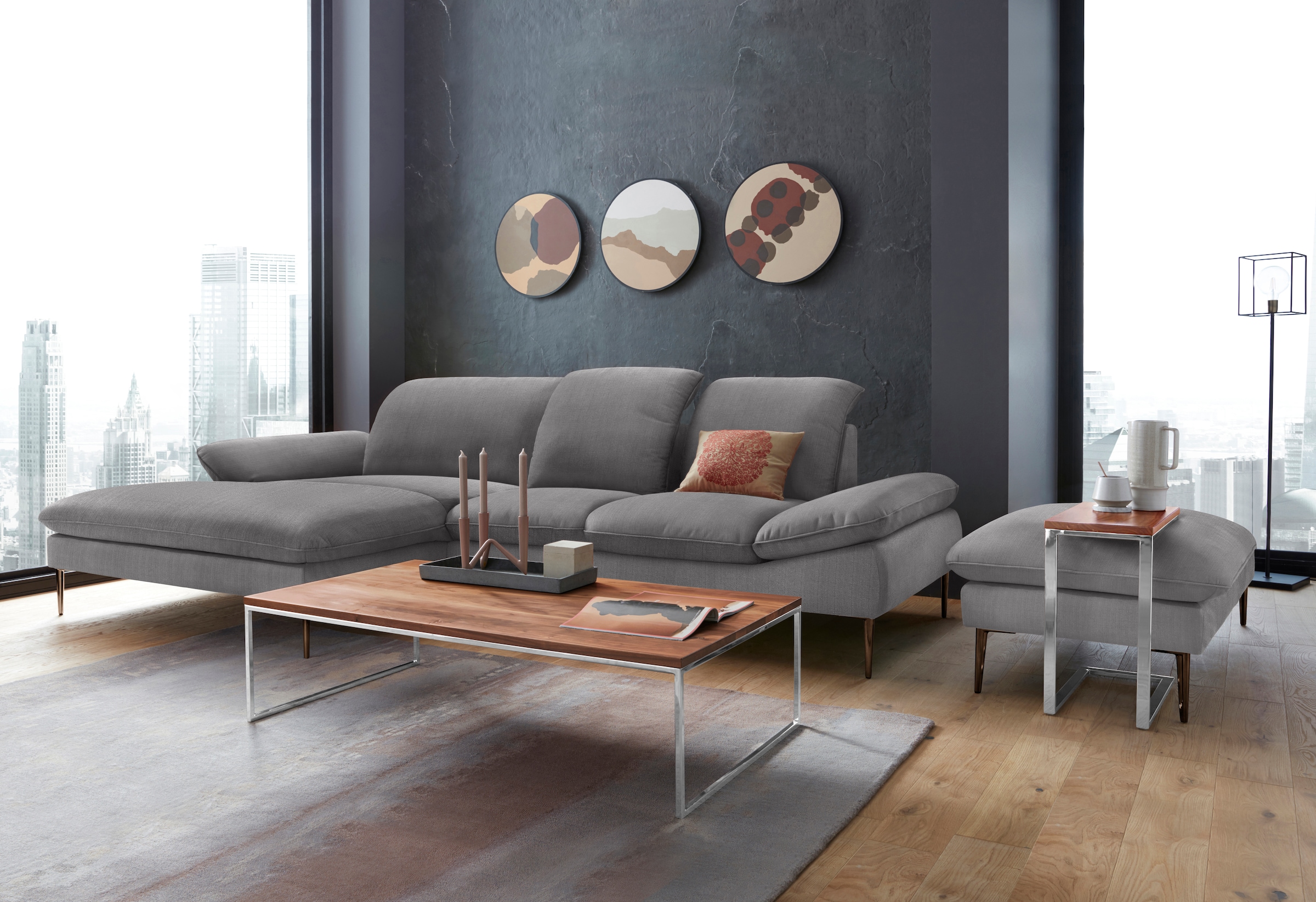 W.SCHILLIG Hocker »enjoy&MORE« Füße bronze pulverbeschichtet, Breite 106 cm