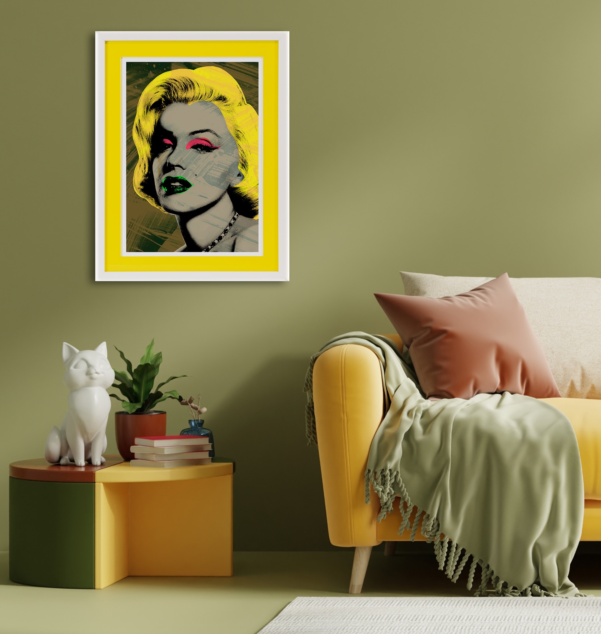 Bild mit Rahmen »Marilyn Monroe, gelb«, Bilder von...