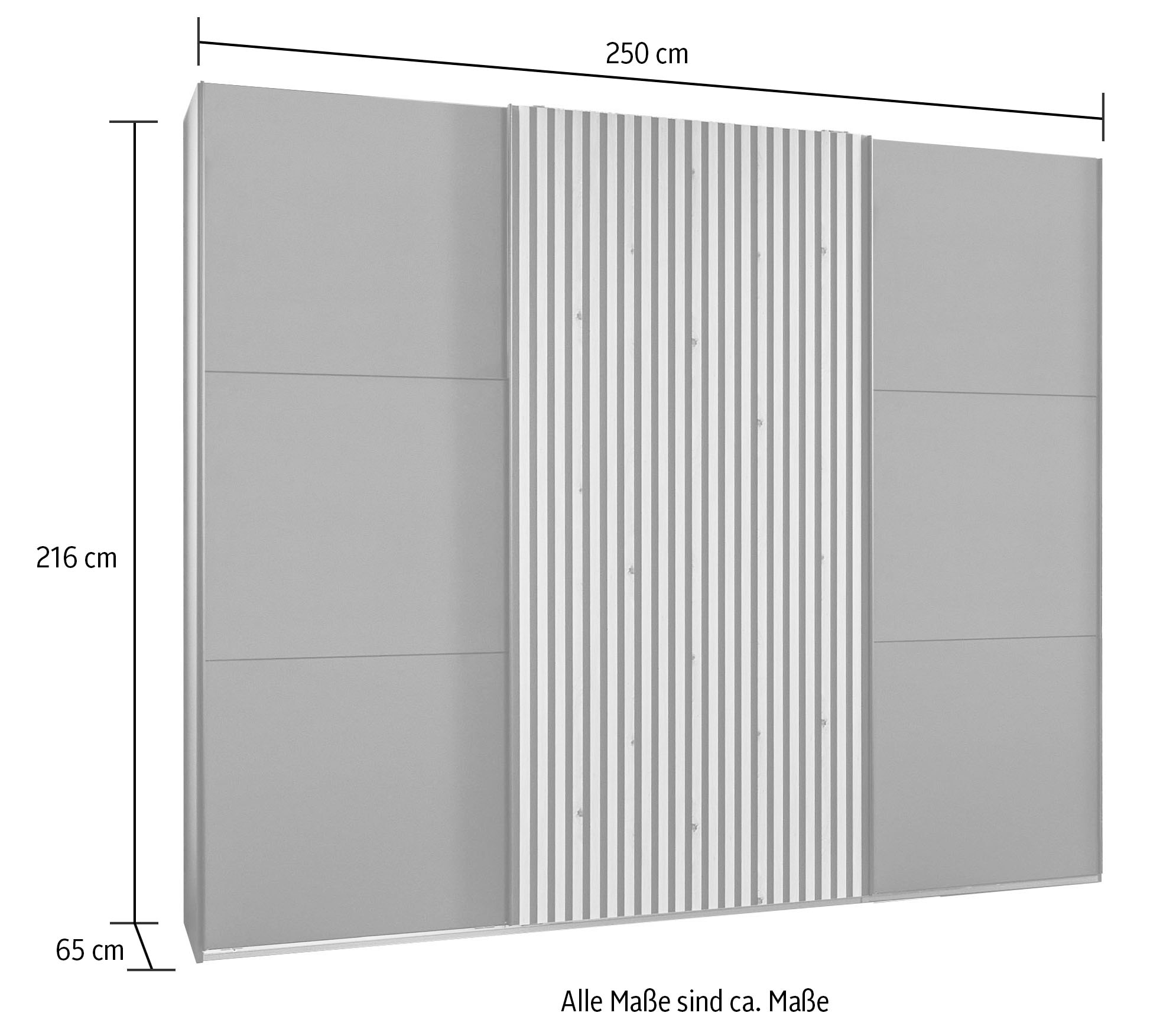Wimex Schwebetürenschrank »Ancona by fresh to go«, mit Akustiklamellen Optik in 3D