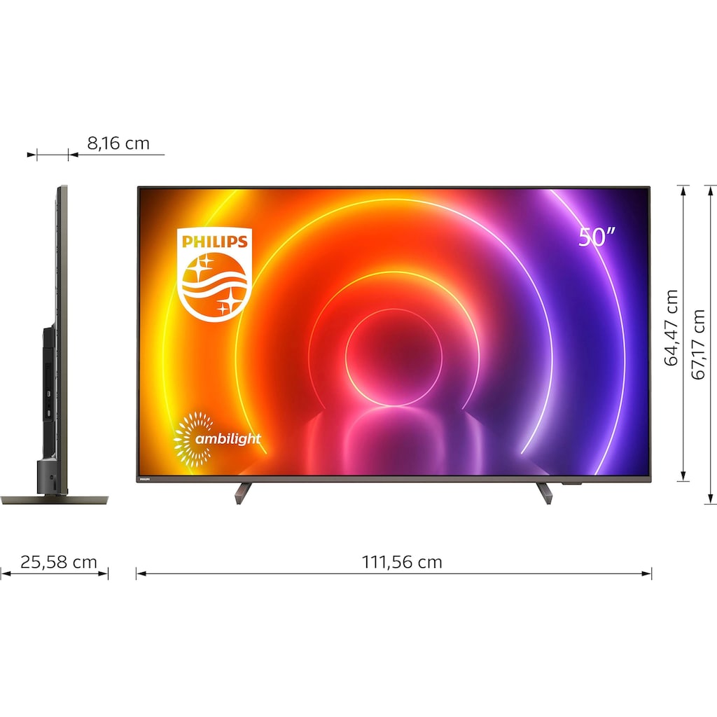 Philips LED-Fernseher »50PUS8106/12«, 126 cm/50 Zoll, 4K Ultra HD, Android TV-Smart-TV, 3-seitiges Ambilight