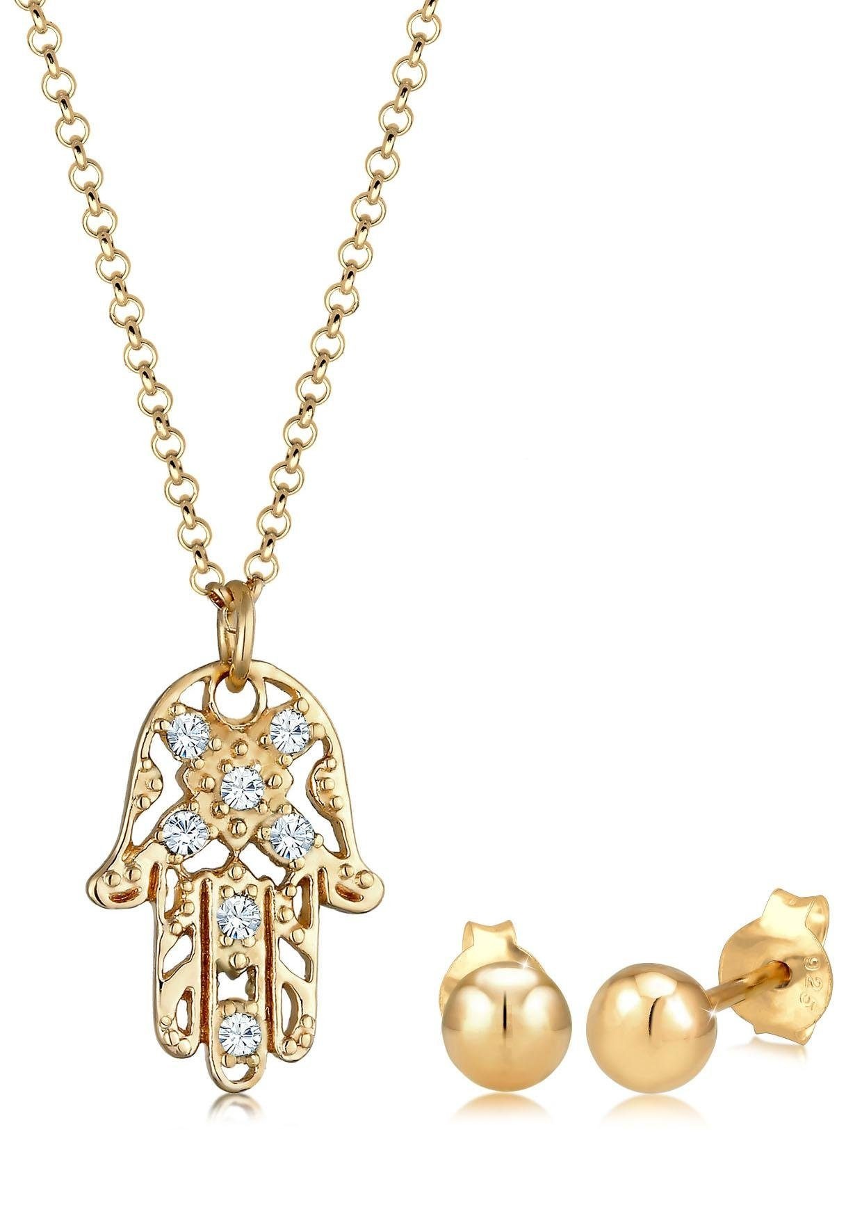 Elli Schmuckset »Hand der Fatima, 0908811219, 0908621219, 0908291219«, mit Kristall