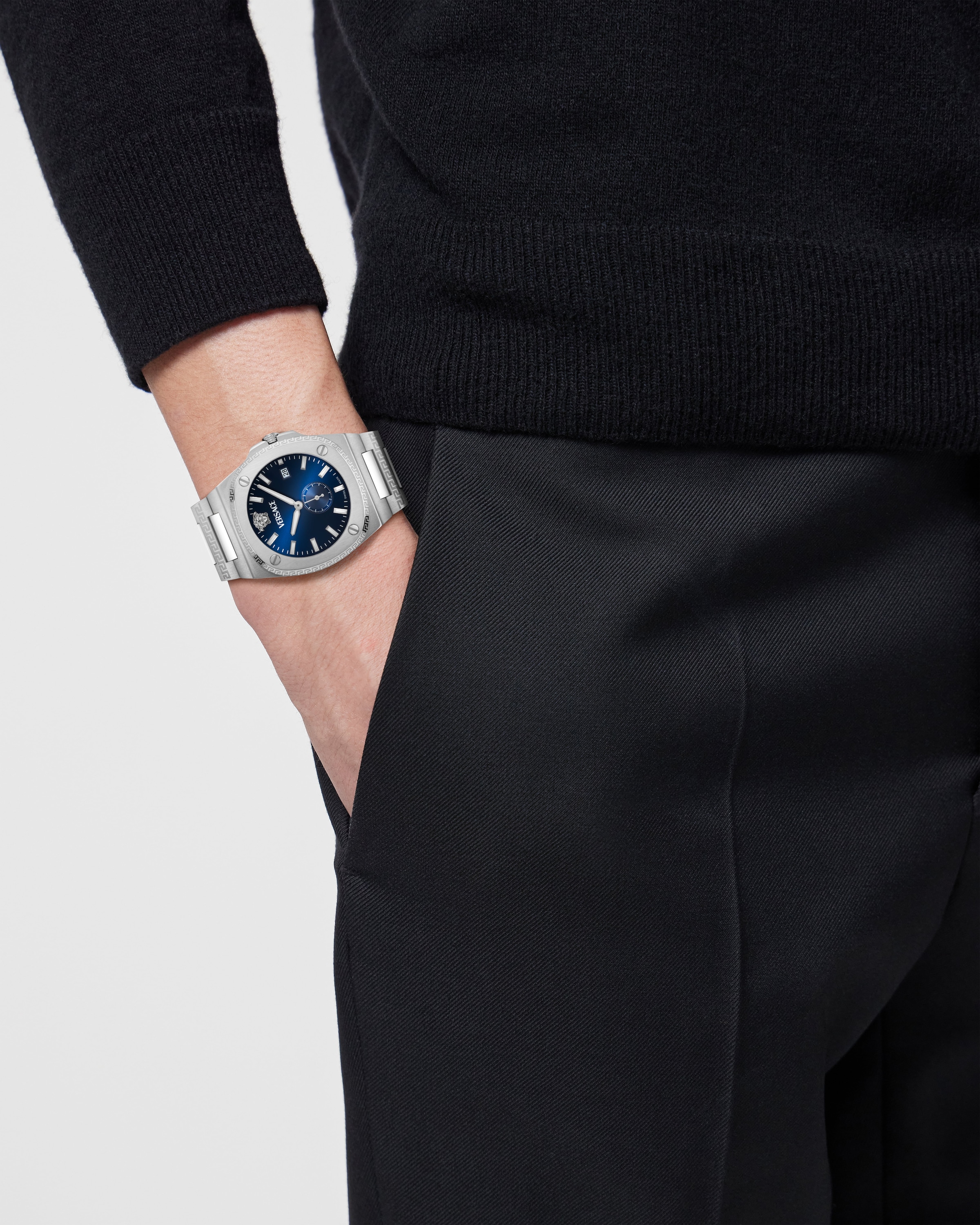 Versace Quarzuhr »TOLOMEO« Armbanduhr, Damenuhr, Herrenuhr, Swiss Made, Edelstahlarmband, analog