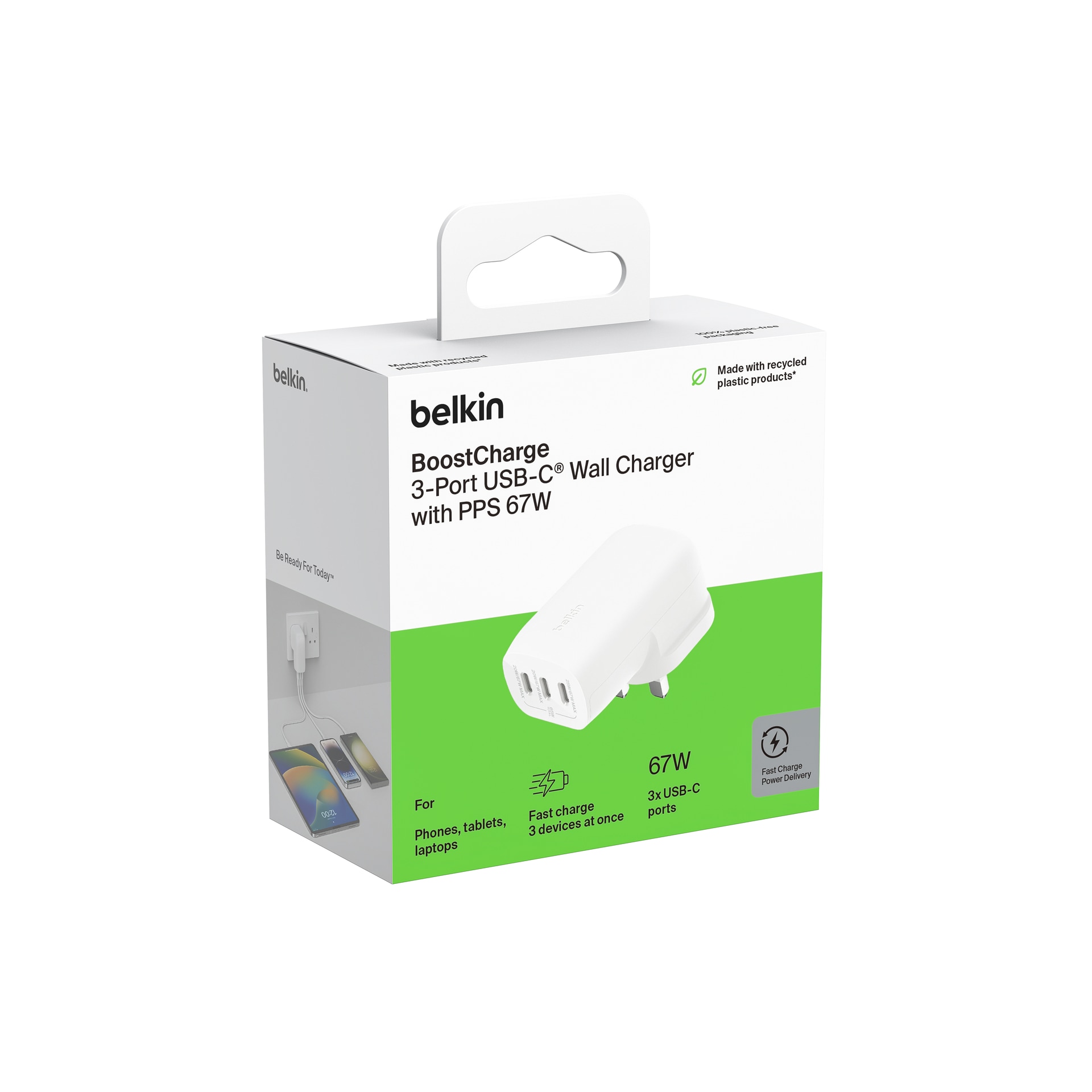 Belkin USB-Ladegerät »BOOST CHARGE 67W Ladegerät mit 3x USB-C«