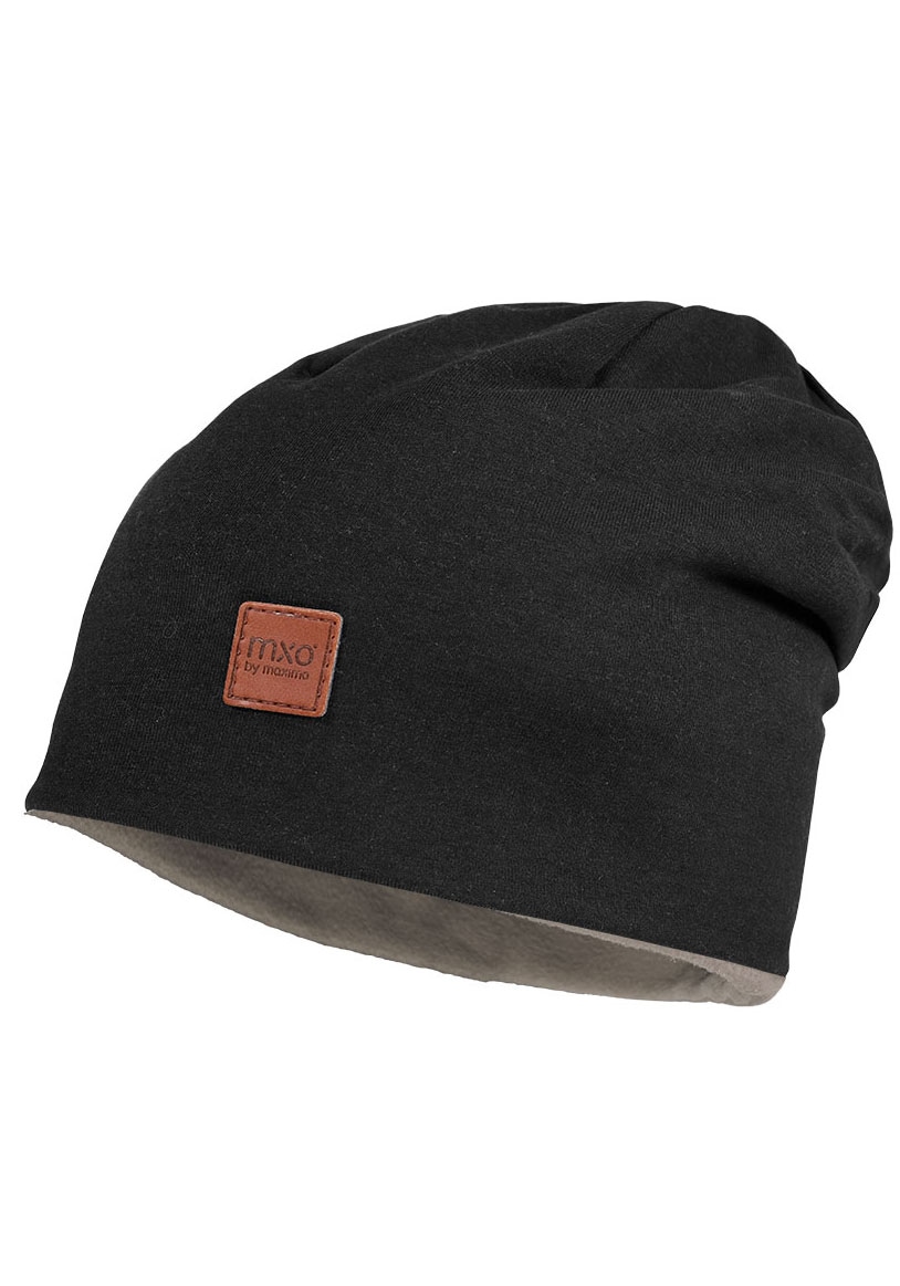 Maximo Wendemütze mit wärmenden Fleecefutter in schwarz, Größe 53
