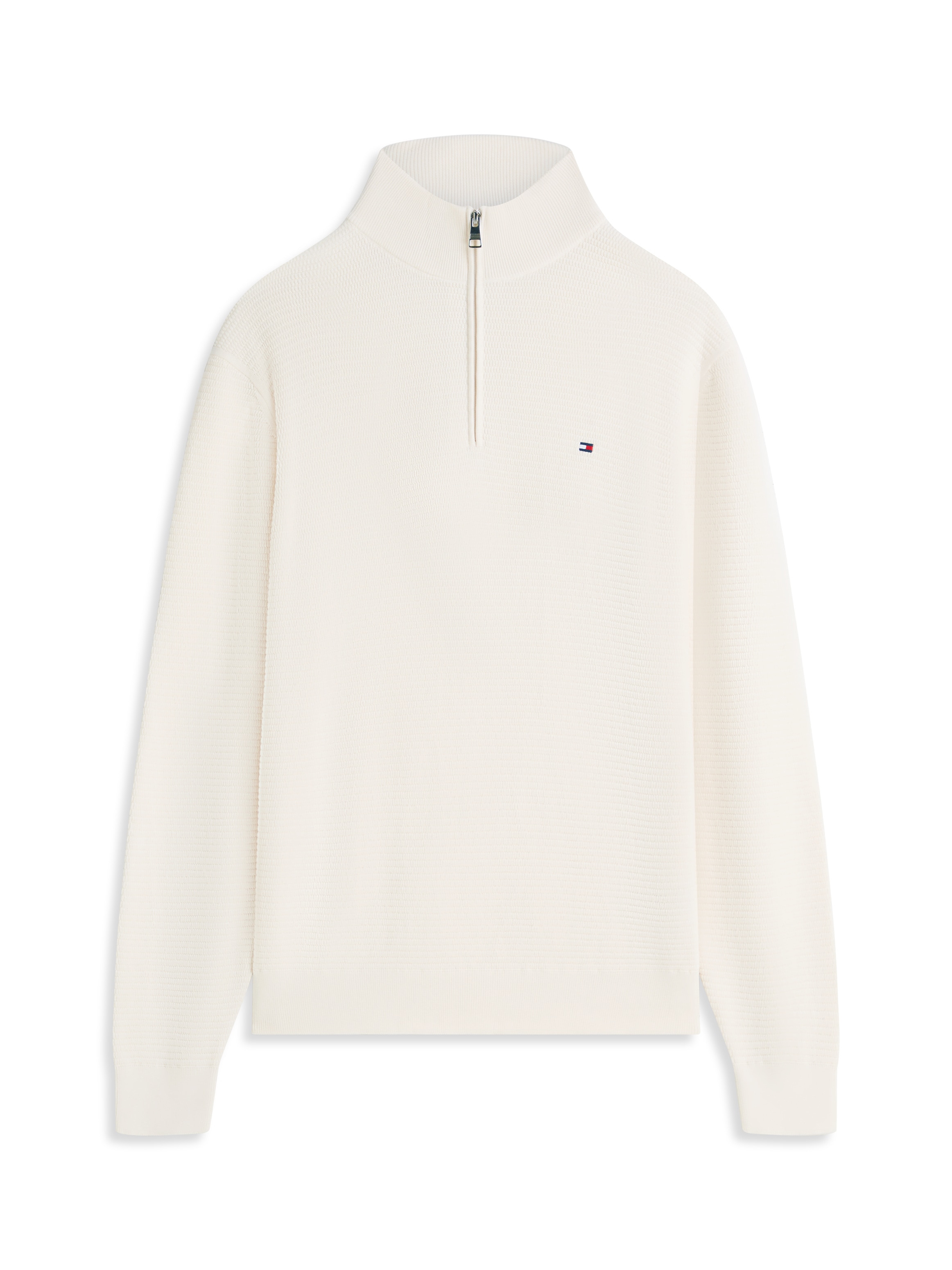 Tommy Hilfiger Strickpullover »SEASONAL STRUCTURE ZIP MOCK« Regular fit mit Troyerkragen