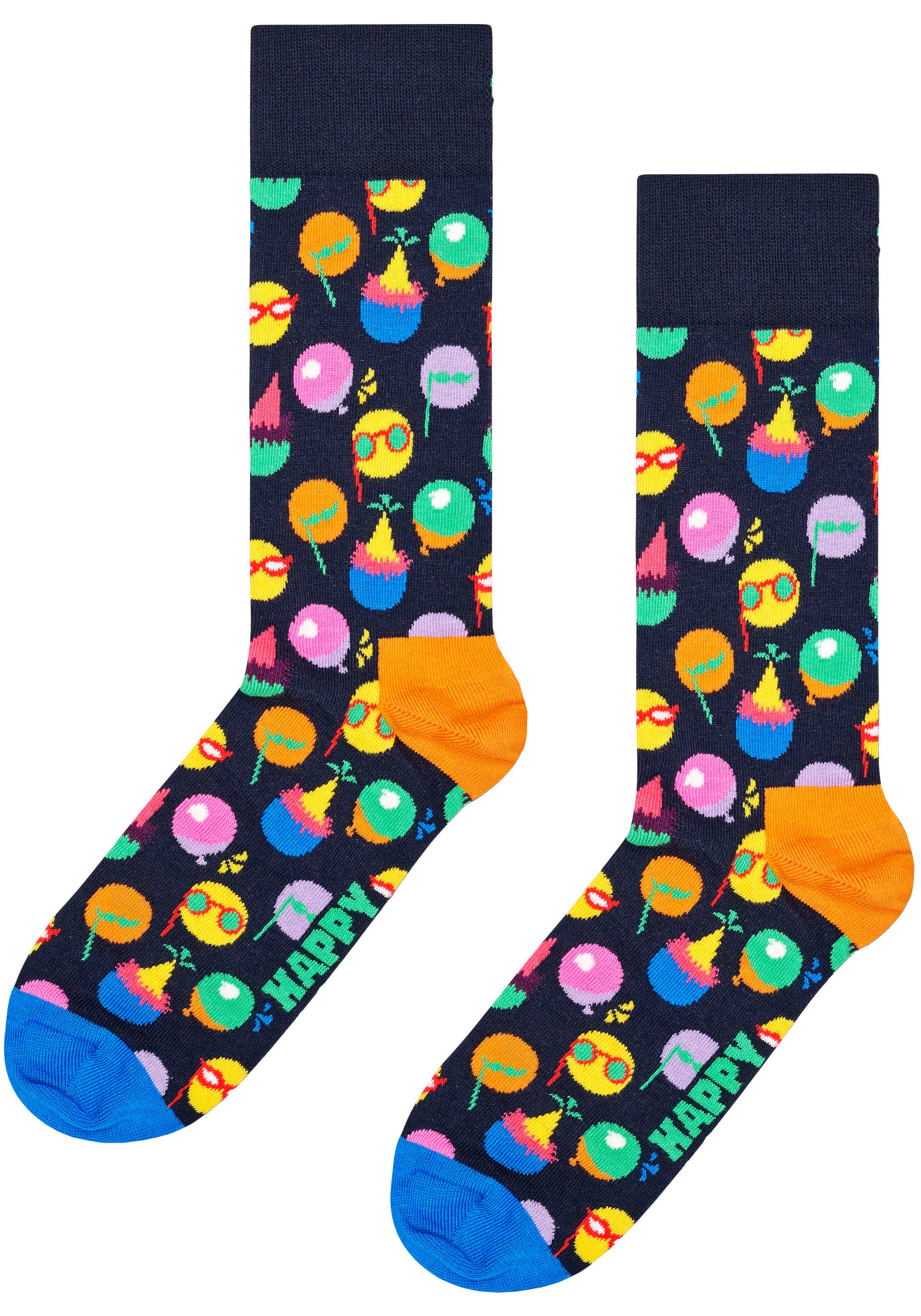 Happy Socks Langsocken, (2er Pack), mit Partymotiv