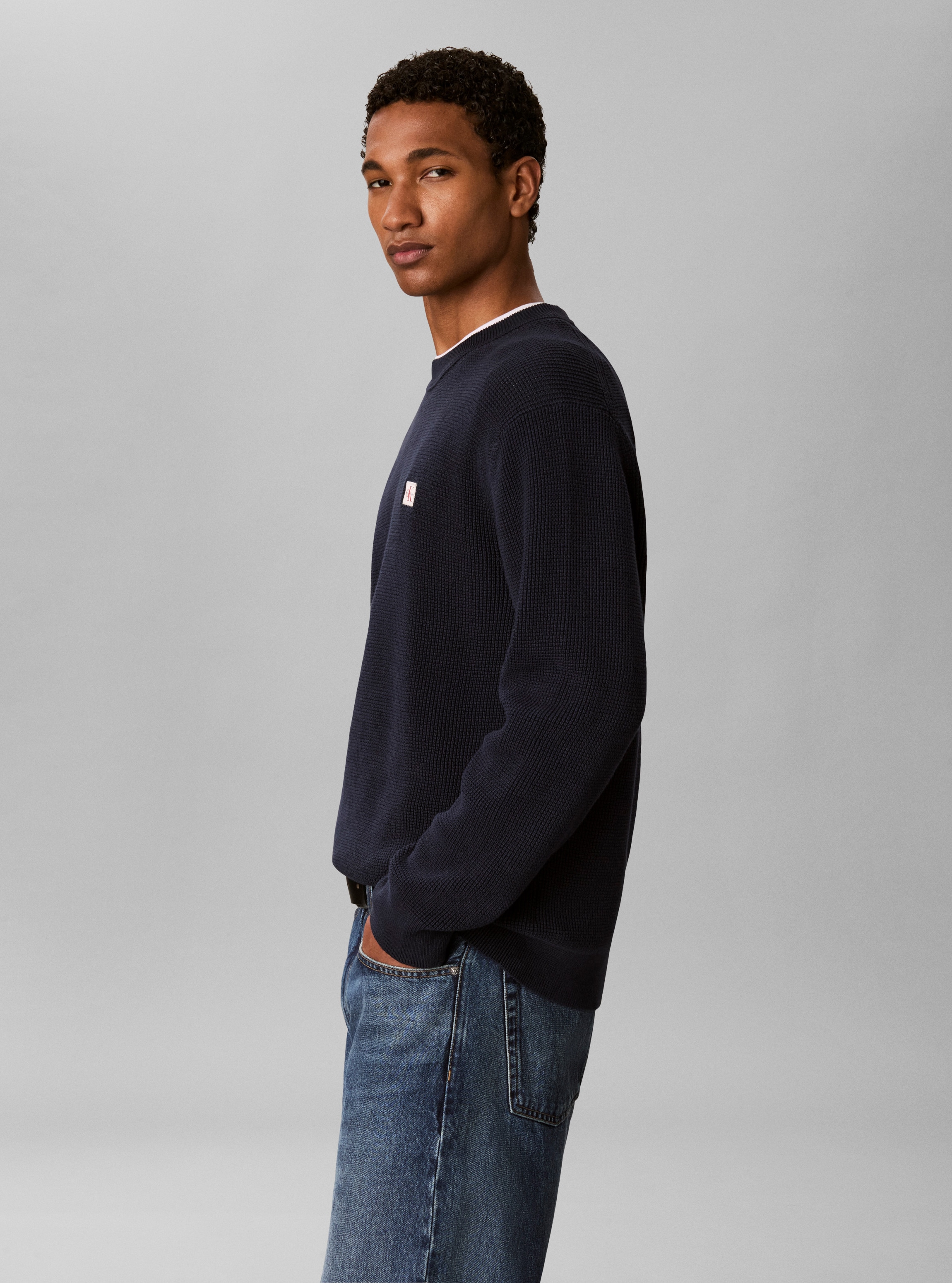 Calvin Klein Jeans Strickpullover Strukturstrick, Regular Fit