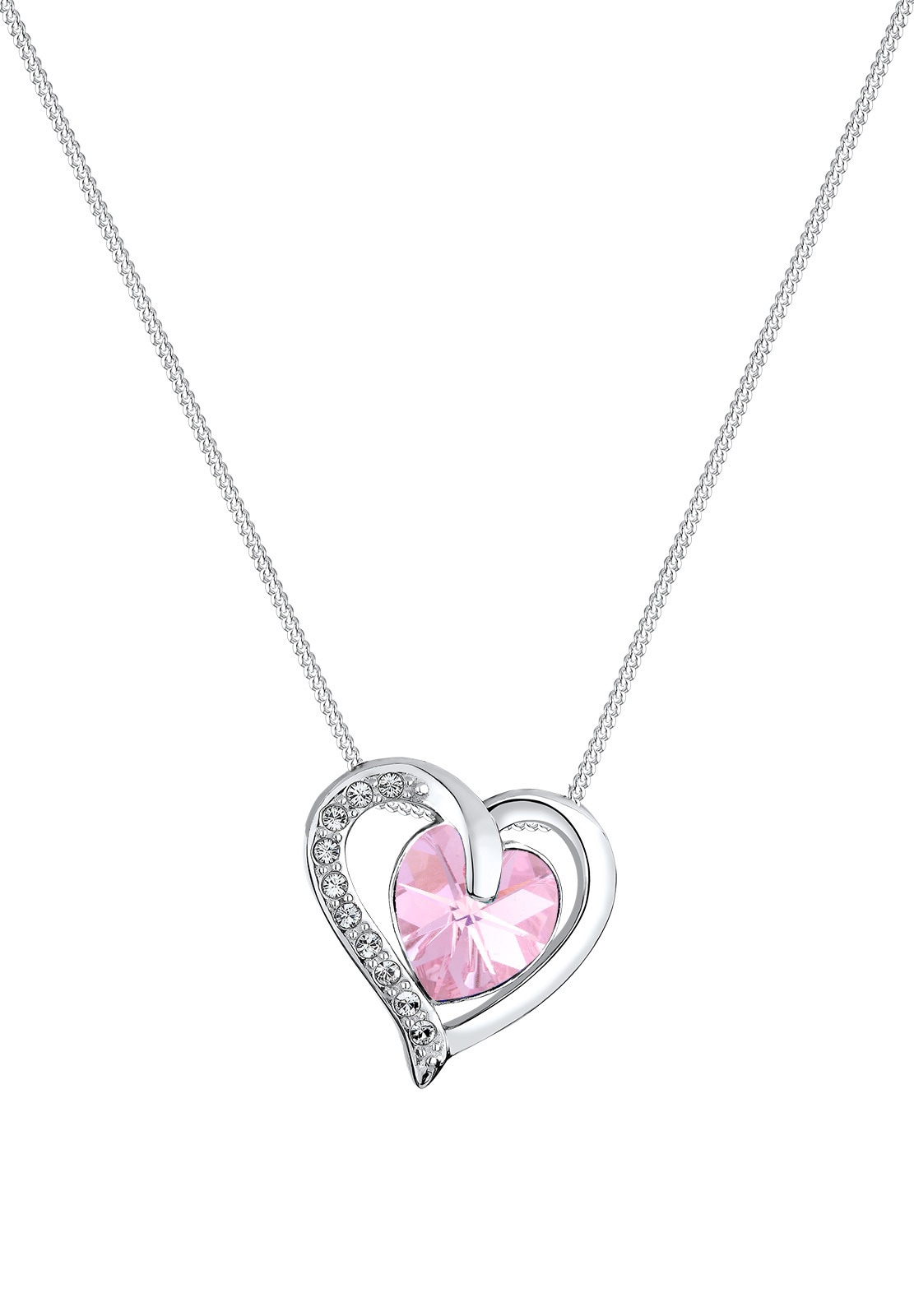 Elli Silberkette »Halskette Herz Blau 925 Sterling Silber, mit Kristallen von Swarovski®«