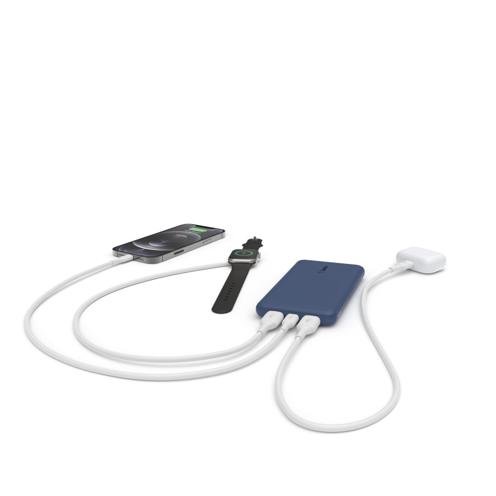 Belkin Powerbank »BoostCharge 10.000mAh Powerbank 15 Watt zum Laden von 3 Geräten«, 10000 mAh, 1x USB-C, 2x USB-A, Power für bis zu 40 Stunden