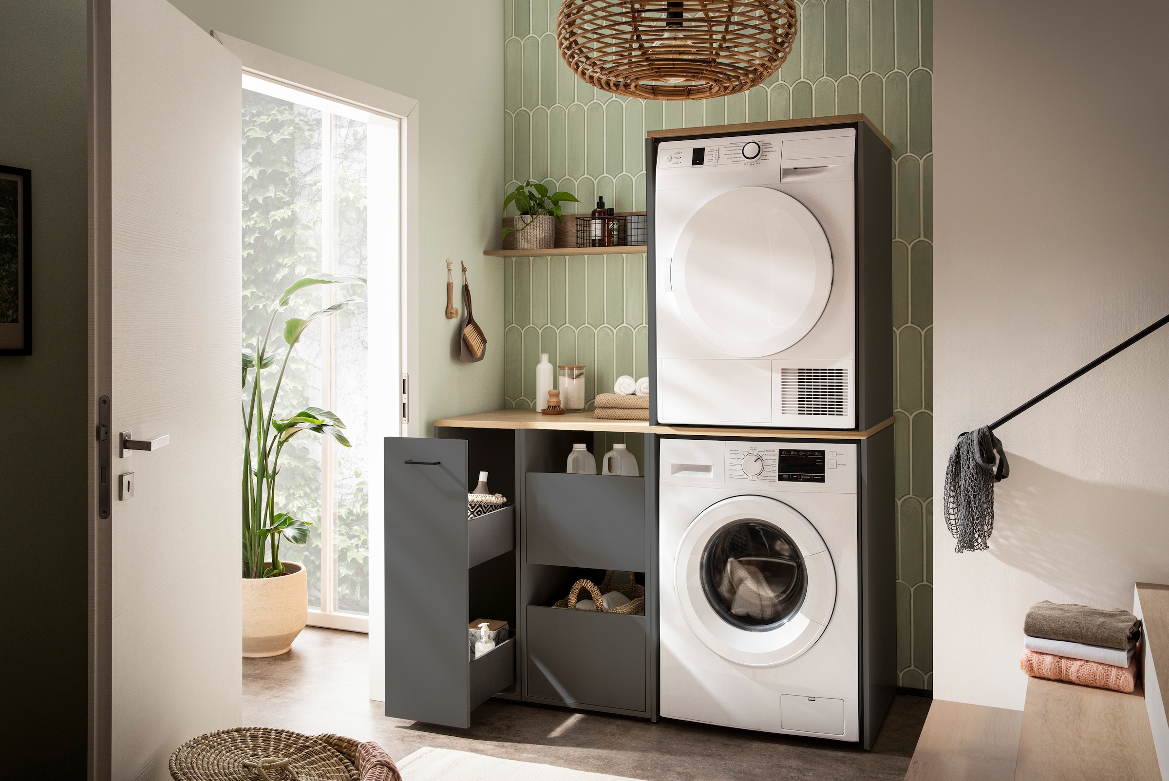 Schildmeyer Apothekerschrank »Solea Apothekerschrank mit zwei Vollauszügen« 1 Stk. tlg. Apothekerschrank mit einem SoftClose Vollauszug (zwei Schubkästen)