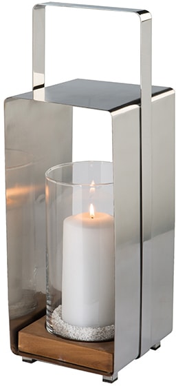 Home affaire Kerzenlaterne »Cannes«, (1 St.), Kerzenhalter aus Edelstahl  und Glas, Höhe mit Henkel ca. 49 cm kaufen bei OTTO
