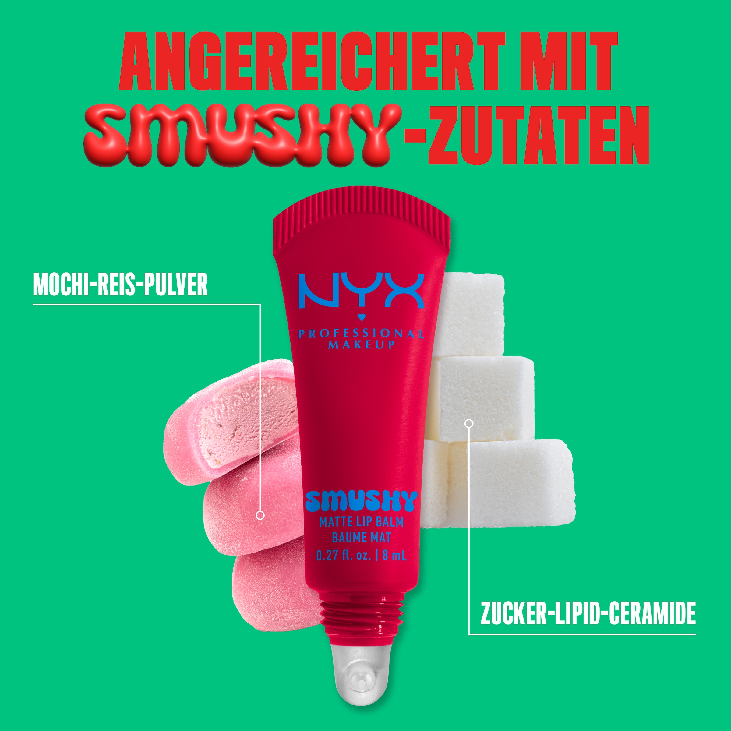NYX Lippenbalsam »NYX Professional Makeup Smushy Matte Lip Balm« jeder der Farbtöne hat einen einzigartigen, süßen Duft