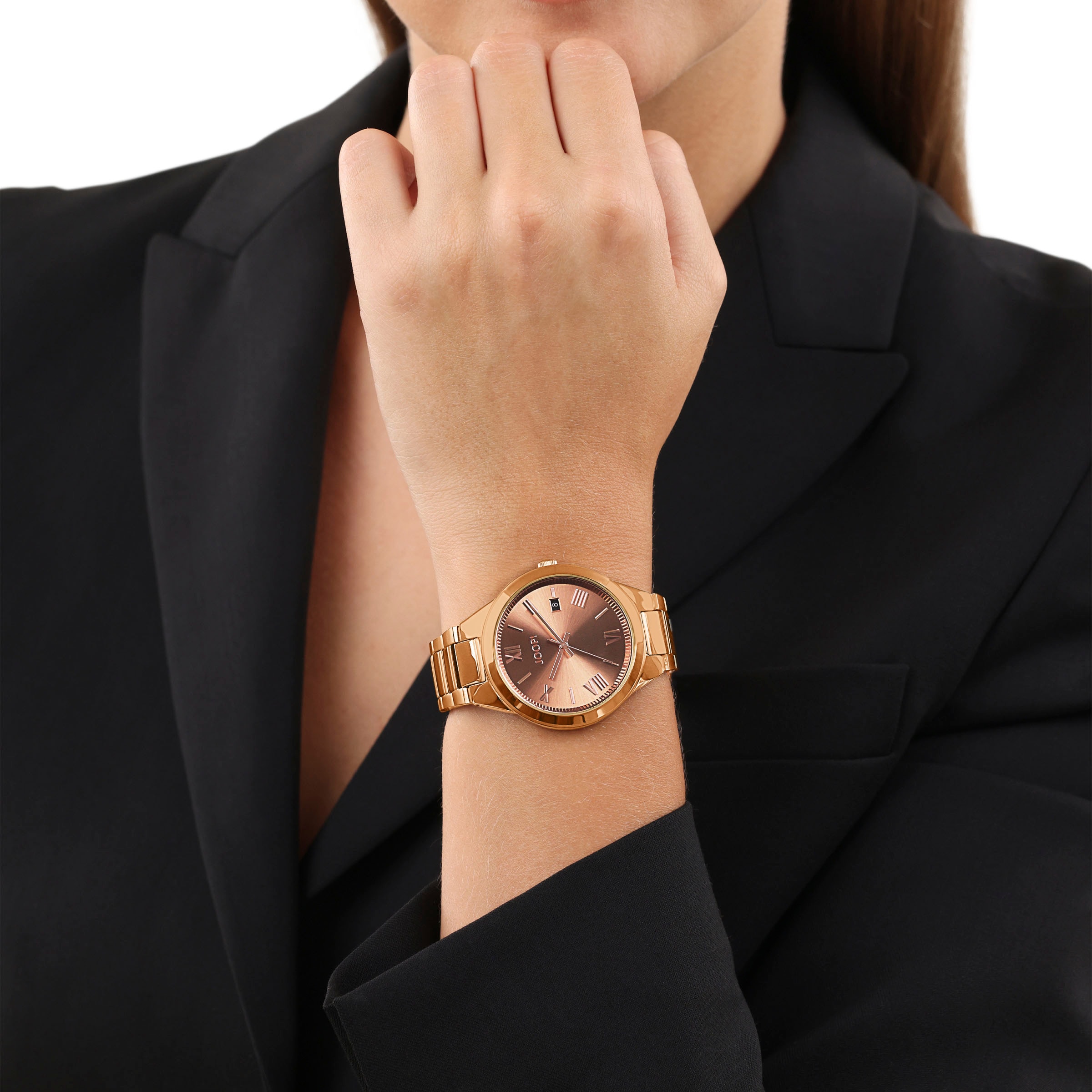 JOOP! Quarzuhr, Armbanduhr, Damenuhr, analog, Datum, Edelstahlarmband