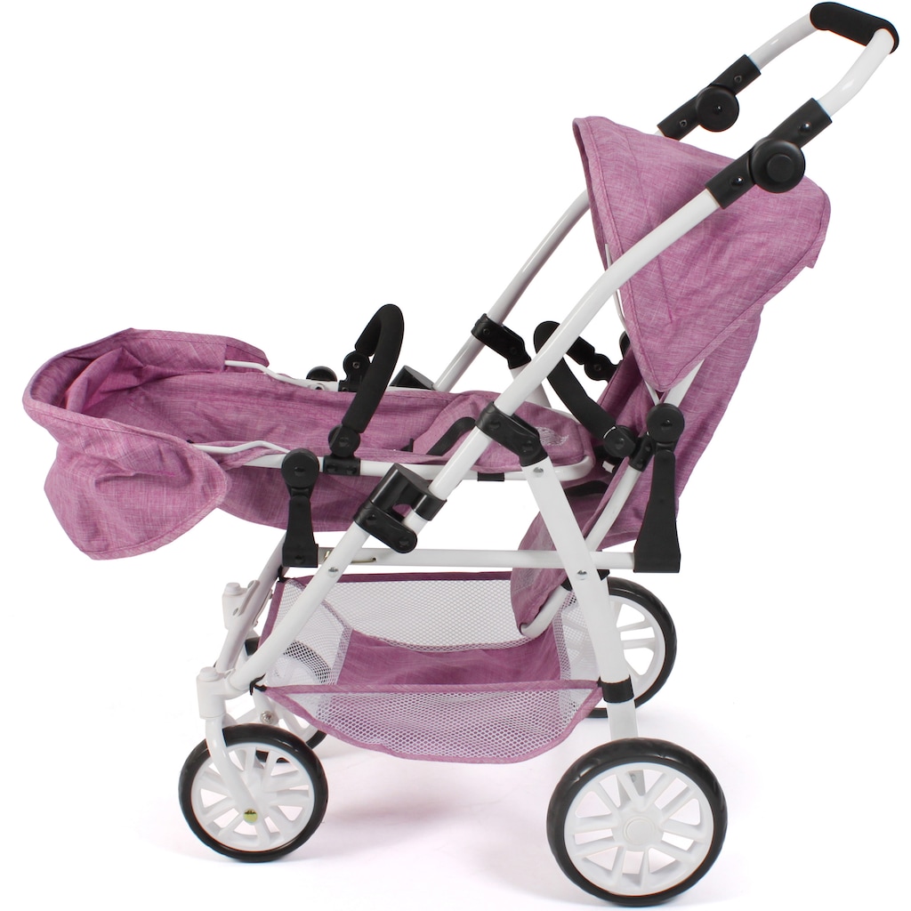 CHIC2000 Puppen-Zwillingsbuggy »Vario, Jeans Pink«