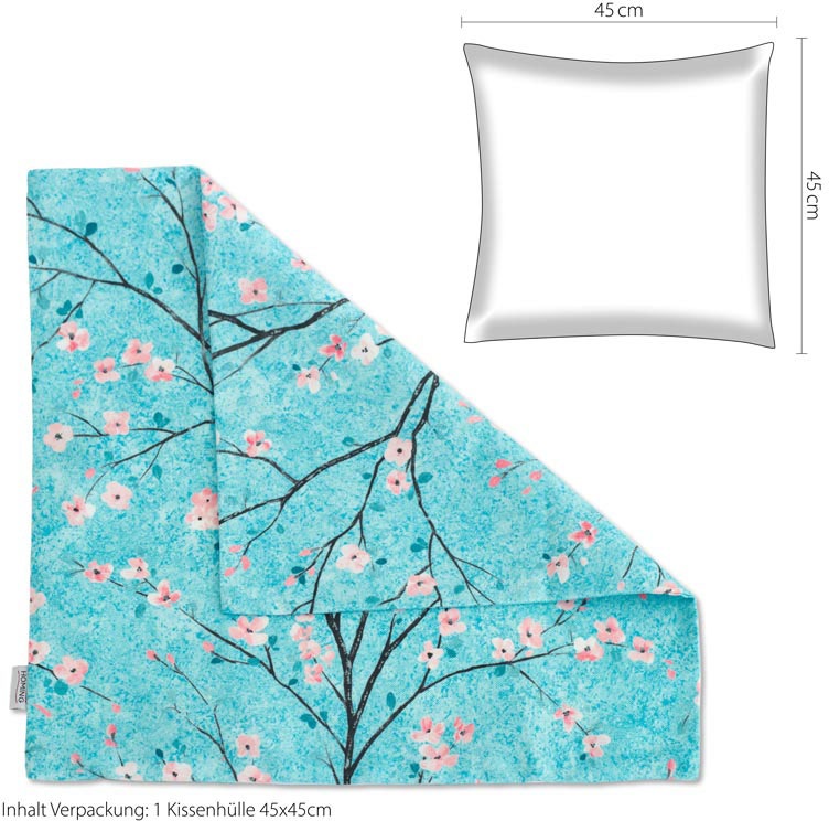 HOMING Dekokissen »Kirschblüte«, floral, Blumen, Kissenhülle ohne Füllung, 1 Stück