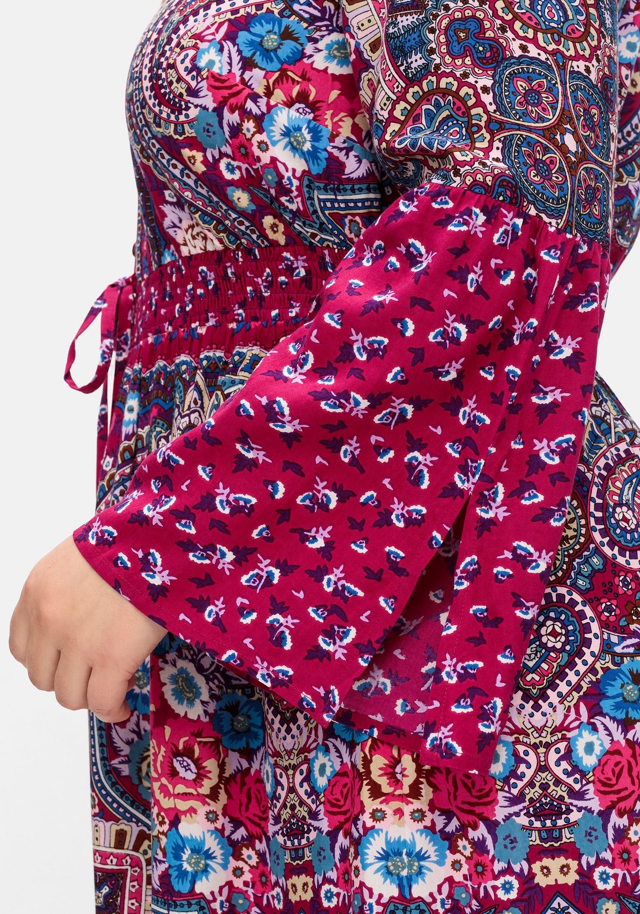 Sheego Maxikleid »Maxikleid im Boho-Stil, mit Trompetenärmeln«
