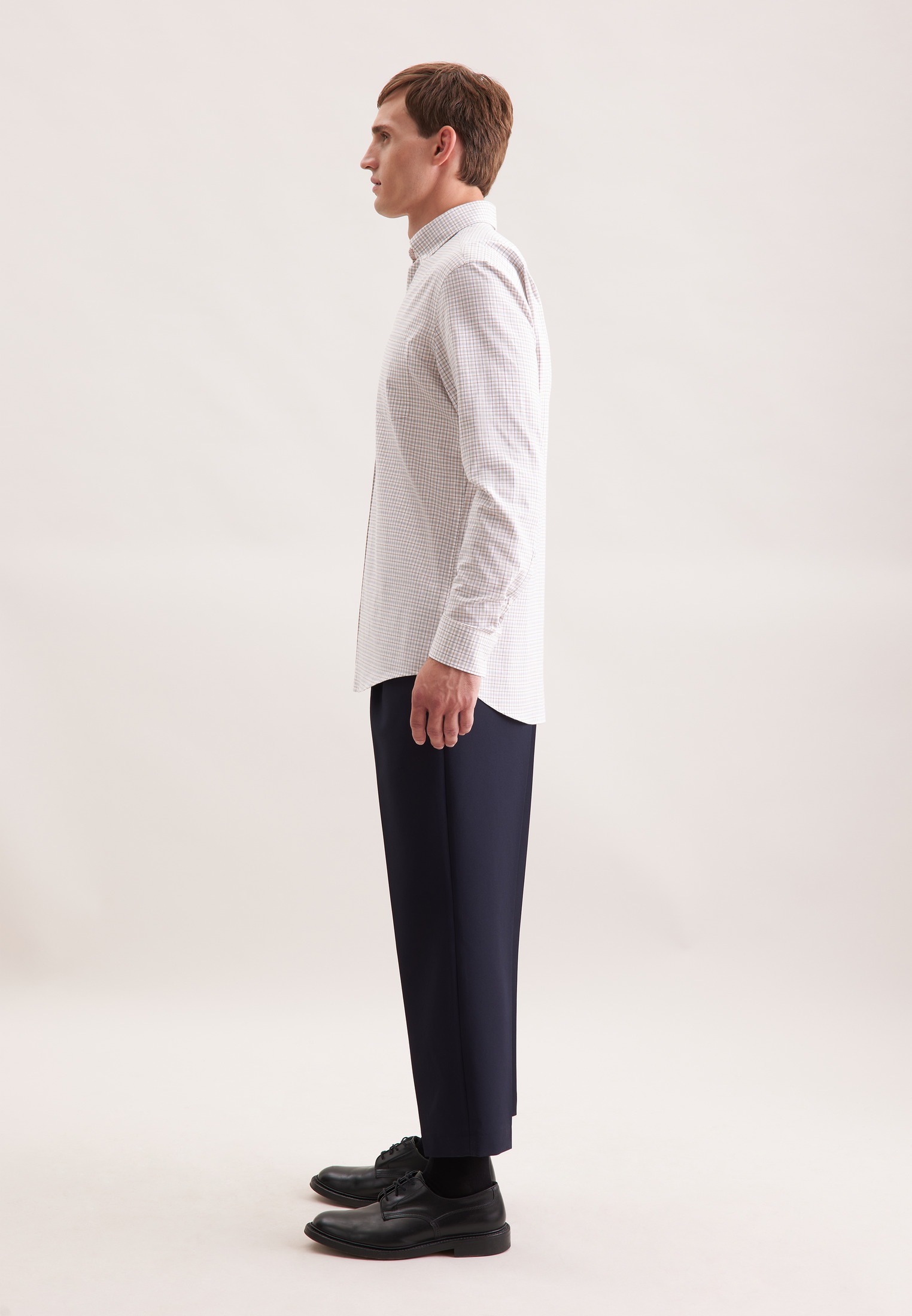 seidensticker Flanellhemd »Schwarze Rose« Regular 1/1 Button-Down-Kragen Karo