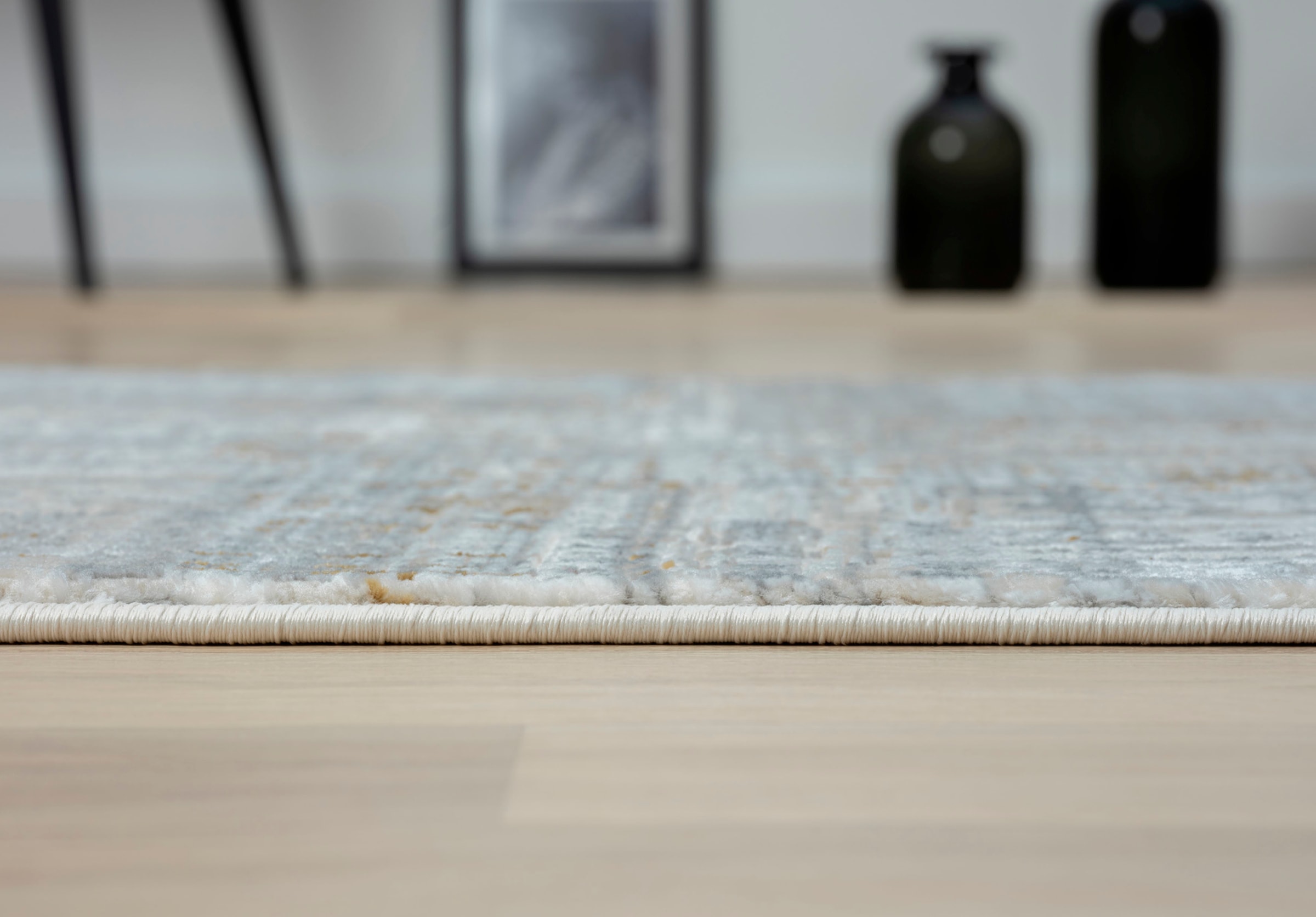 Myflair Möbel & Accessoires Teppich »My Taste« rechteckig 10 mm Höhe Kurzflor, Retro-Design, besonders weich durch Microfaser,  mit Fransen