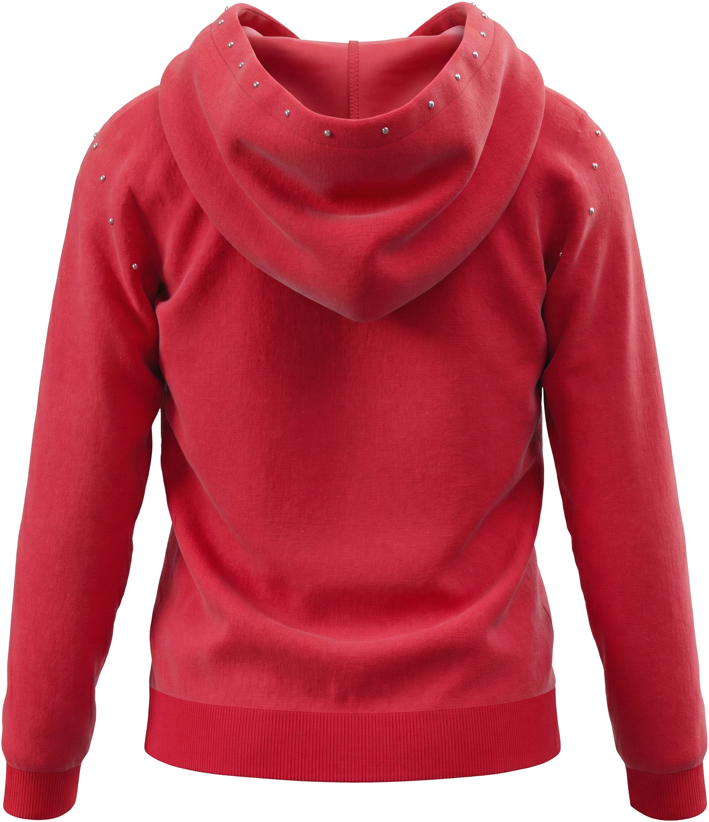 Bruno Banani Sweatshirt »Hoodie mit Nieten-Details an Kapuze und Sternen im Nietendesign«, Sweatshirt mit Nietenverziehrung, aus weiche Interlockware
