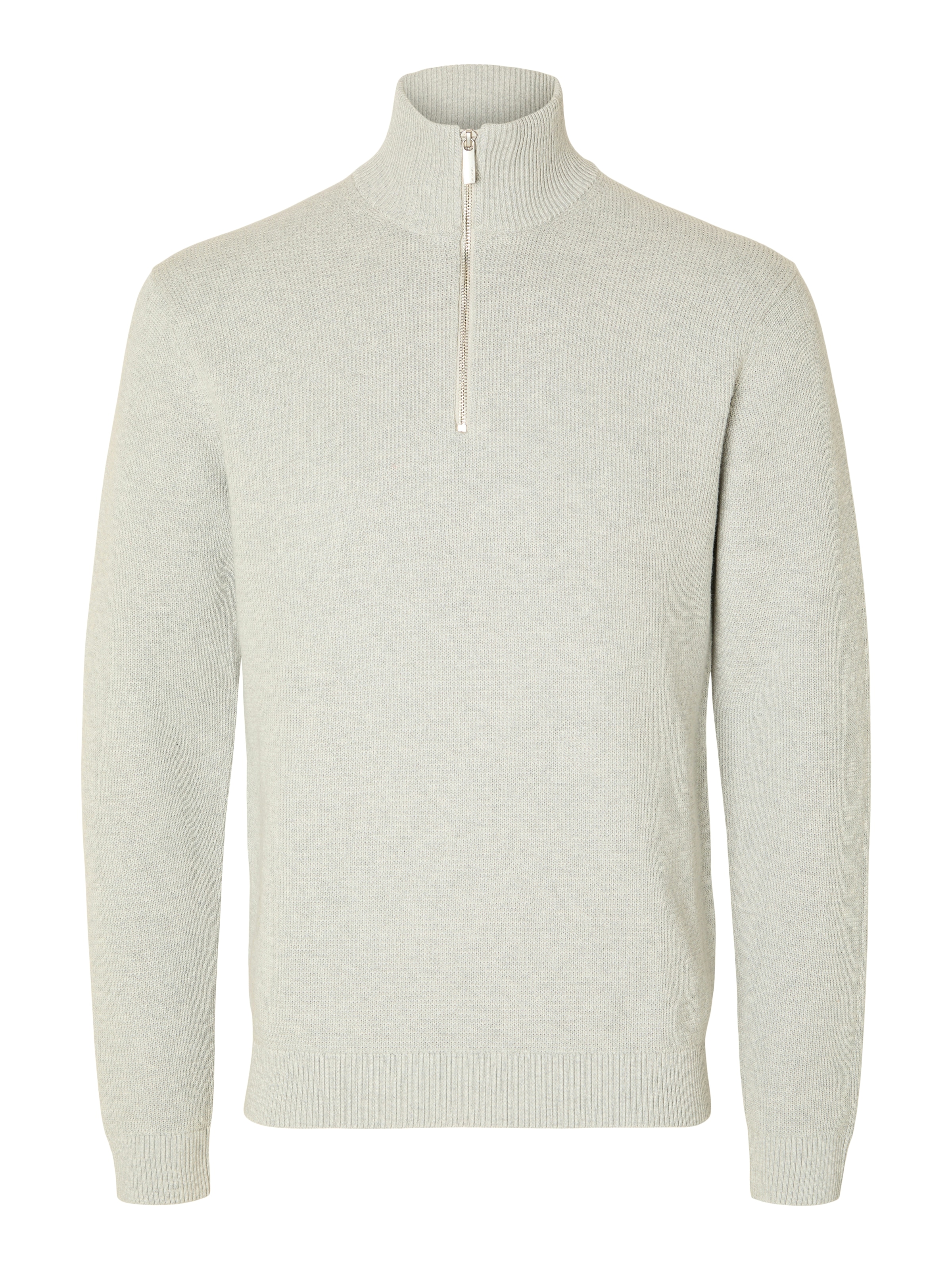 SELECTED Troyer »SLHDANE LS KNIT STRUCTURE HALF ZIP NOOS« Baumwolle, regular fit