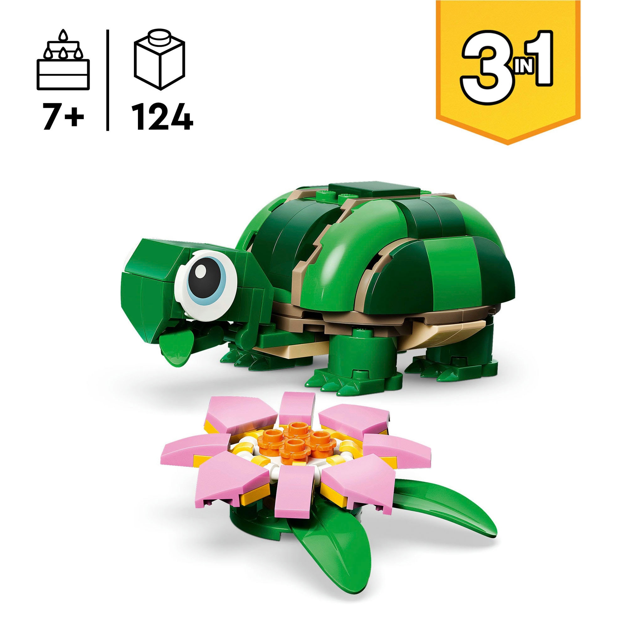 LEGO® Konstruktionsspielsteine »Schildkröte mit Seerose (31377), LEGO Creator« Made in Europe