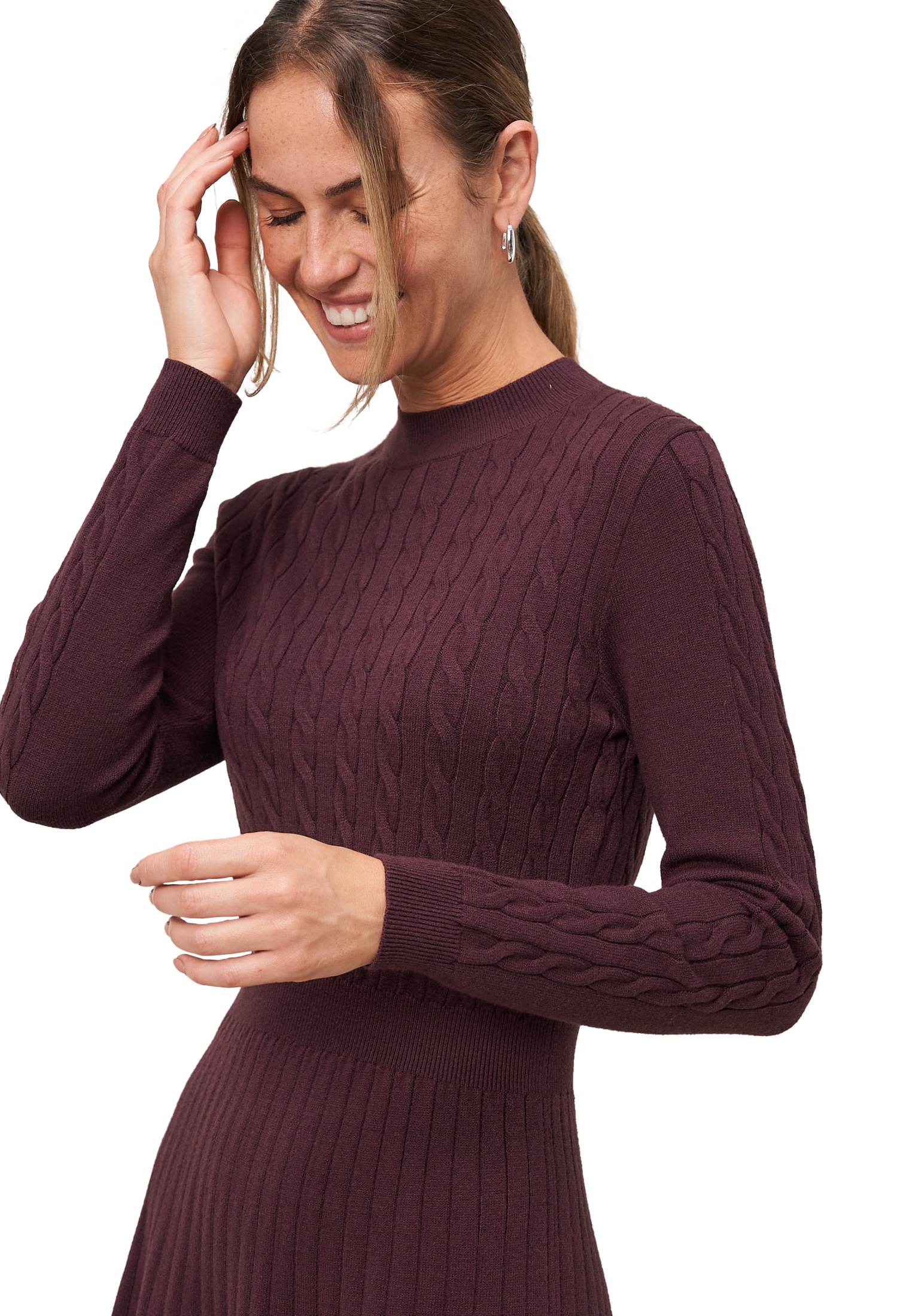 Zero Strickkleid »Strickkleid mit Zopfmuster«