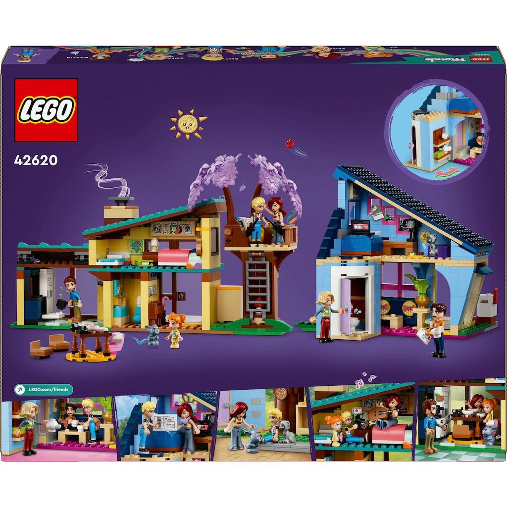 LEGO® Konstruktionsspielsteine »Ollys und Paisleys Familien Haus (42620), LEGO Friends«, (1126 St.)