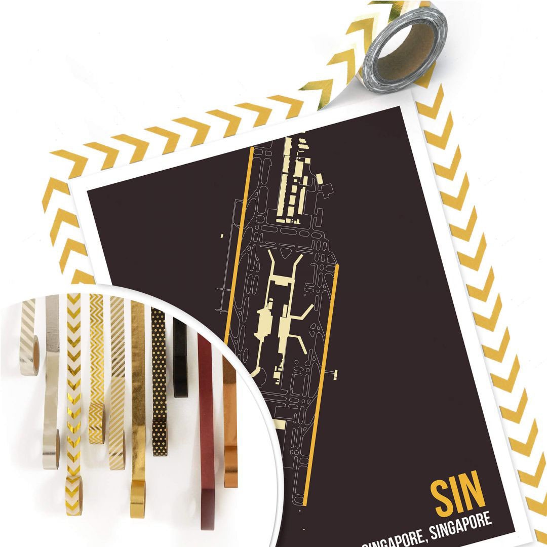 Wall-Art Poster »Wandbild SIN Grundriss Singapur«, Grundriss, (1 St.), Poster ohne Bilderrahmen