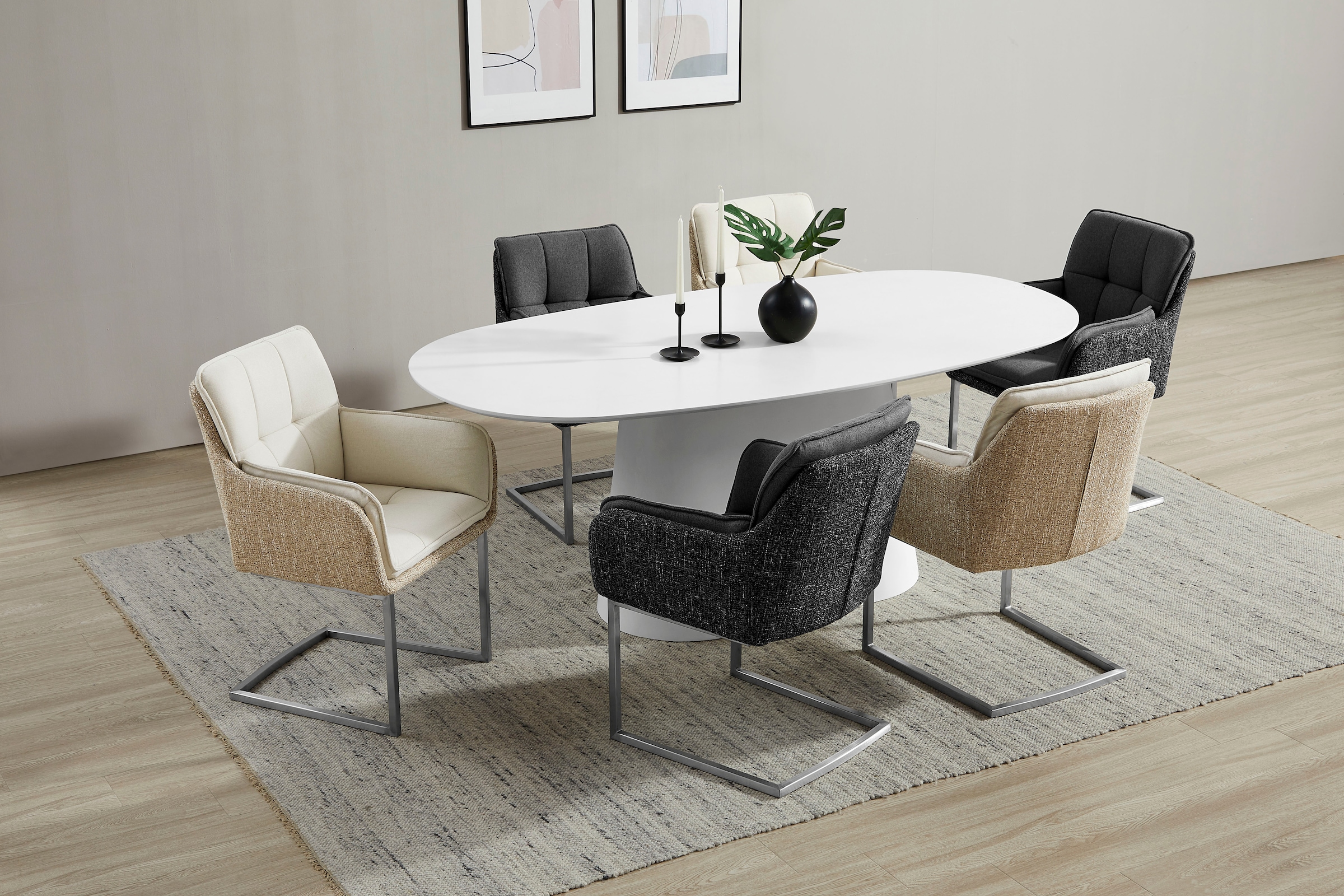 PLACES OF STYLE Esszimmerstuhl »Durham, TOPSELLER!, OTTOs Choice« () 2er-Set in modernem Design, Sitz und Rücken gepolstert