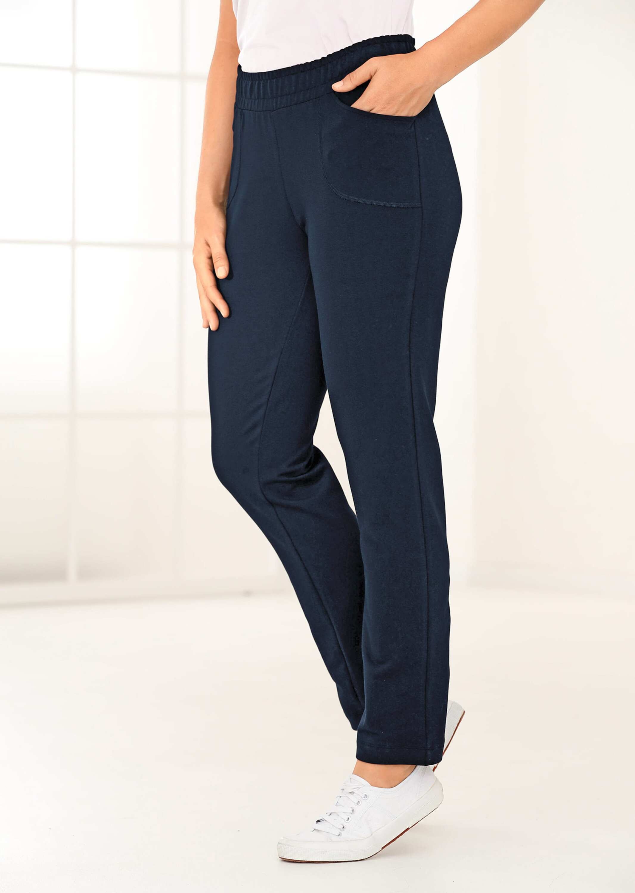 GOLDNER Stoffhose »Bequeme Freizeithose mit Schlupfbund und Taschen«