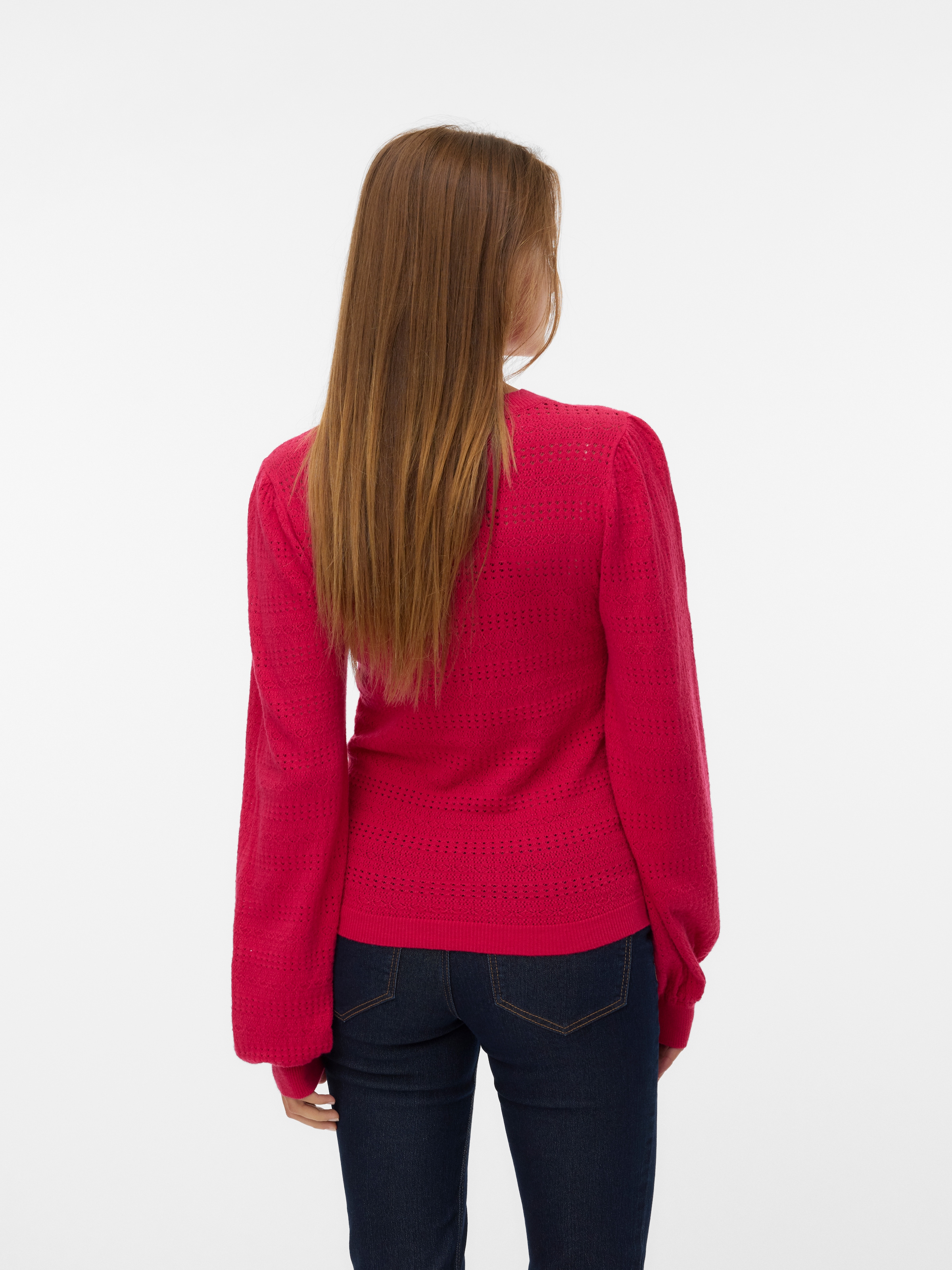 Vero Moda Strickpullover »VMLIMONE LS O-NECK PULLOVER BOO« mit Lochmuster
