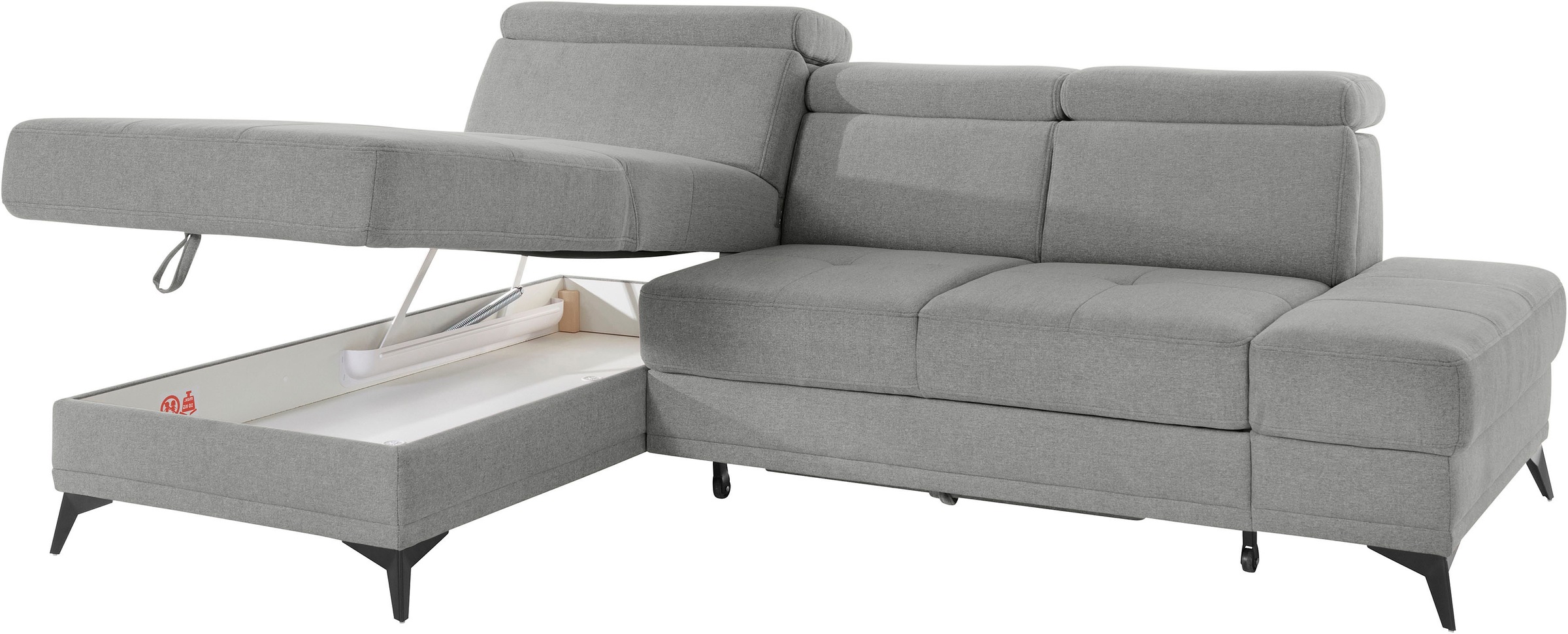 INOSIGN Ecksofa »Cardiz L-Form«, inkl.Kopfteilverstellung und Federkern wahlweise mit Bettfunktion