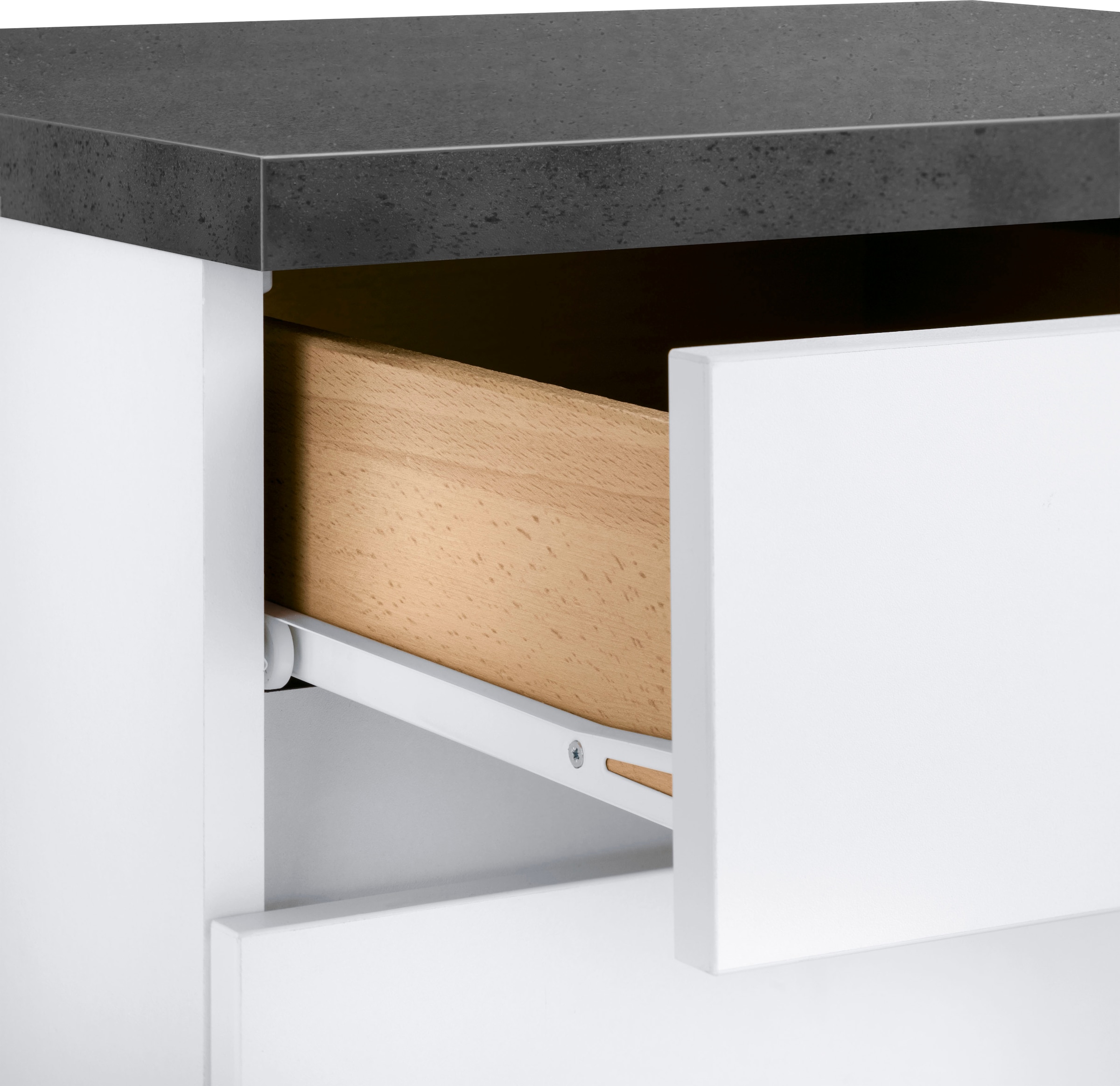 OPTIFIT Winkelküche »Roth« Stellmaße 300x175 cm, wahlweise mit E-Geräten, mit Apothekerschrank
