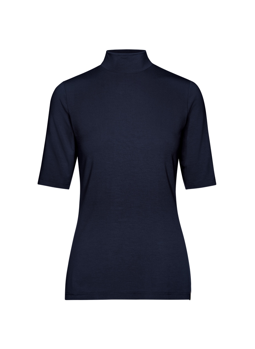 Trigema T-Shirt »TRIGEMA T-Shirt mit elastischem Stehkragen«, (1 tlg.)