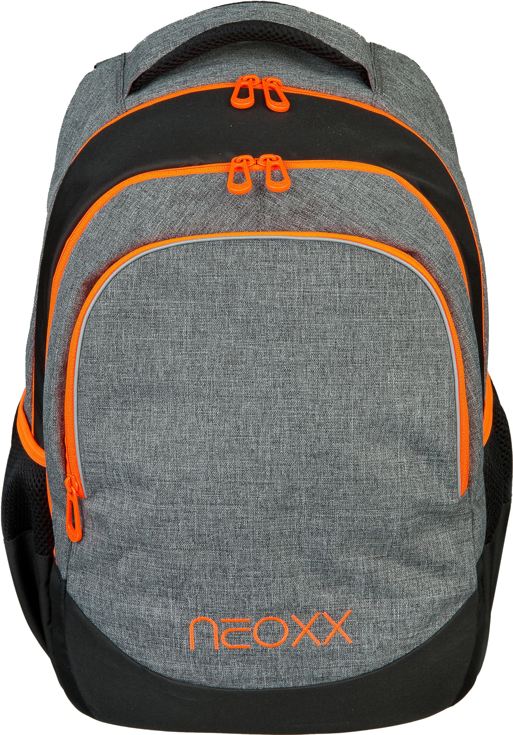 neoxx Schulrucksack »Fly, Stay orange«, Reflektionsnaht, aus recycelten PET-Flaschen