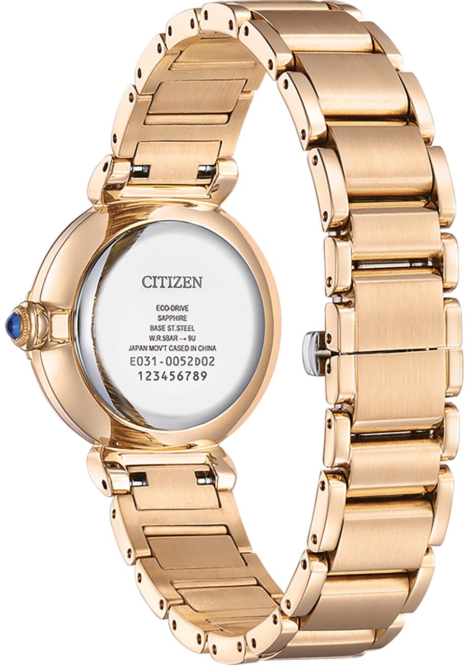 Citizen Solaruhr »EM1063-89D«, Armbanduhr, Damenuhr, Edelstahlarmband, Saphirglas