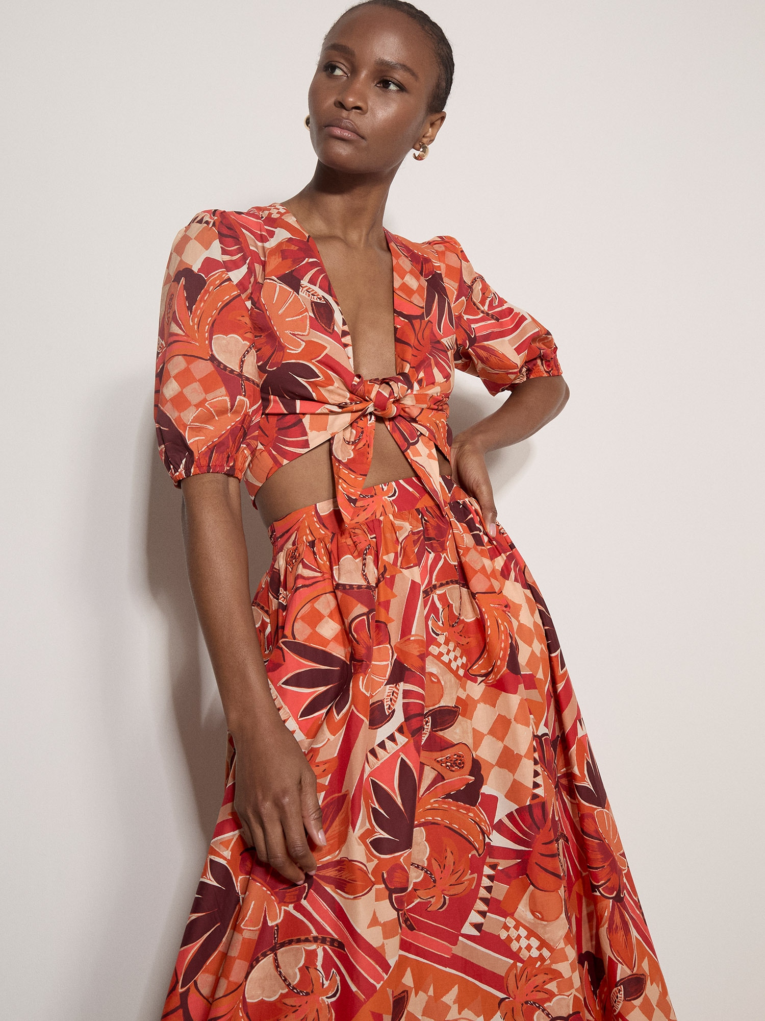Apricot Druckbluse »Bluse« Bindeband vorne