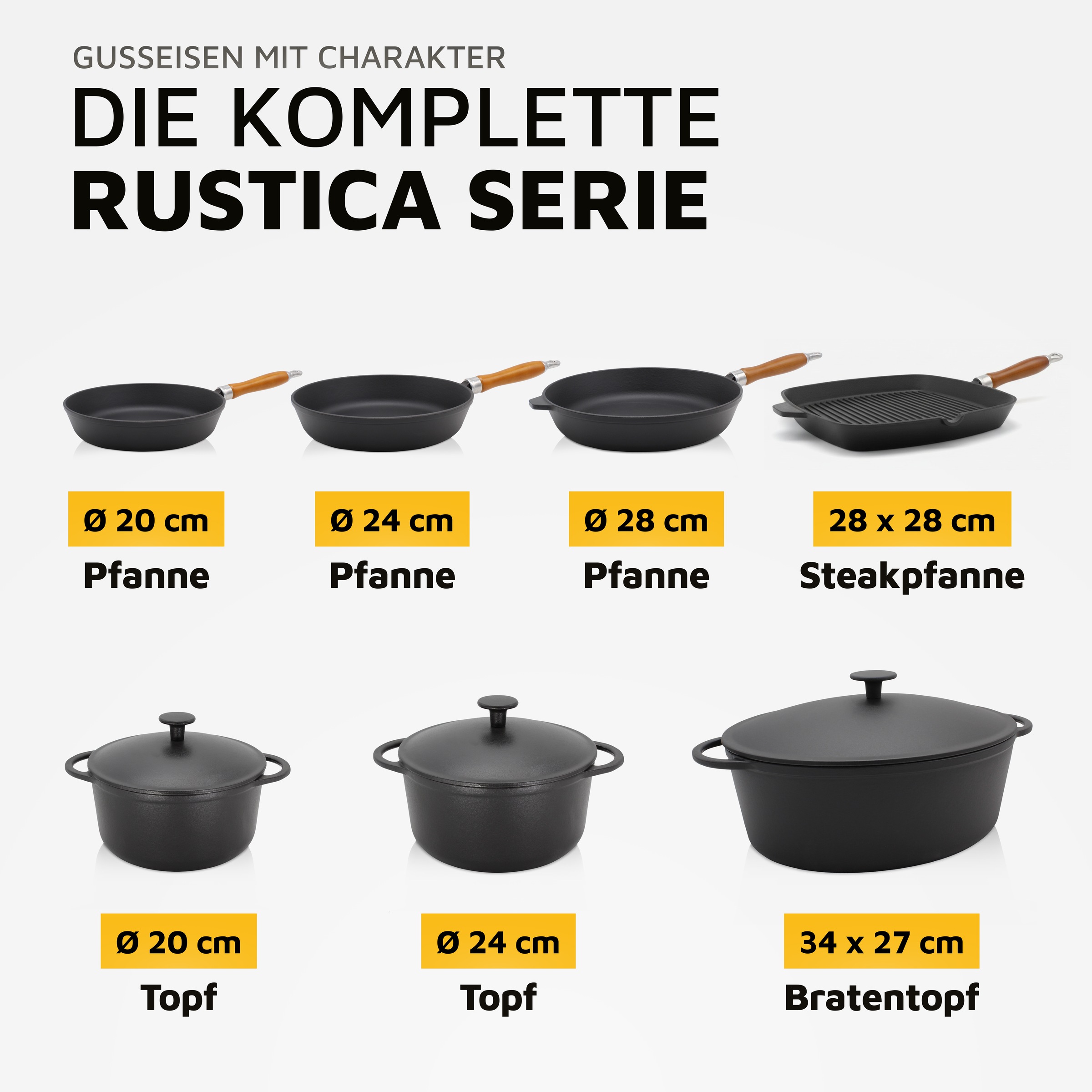 Krüger Bräter »Eisenguss Gansbräter mit Deckel RUSTICA, 34 x 27 x 12,5 cm« 1 Stk. tlg. Gusseisen