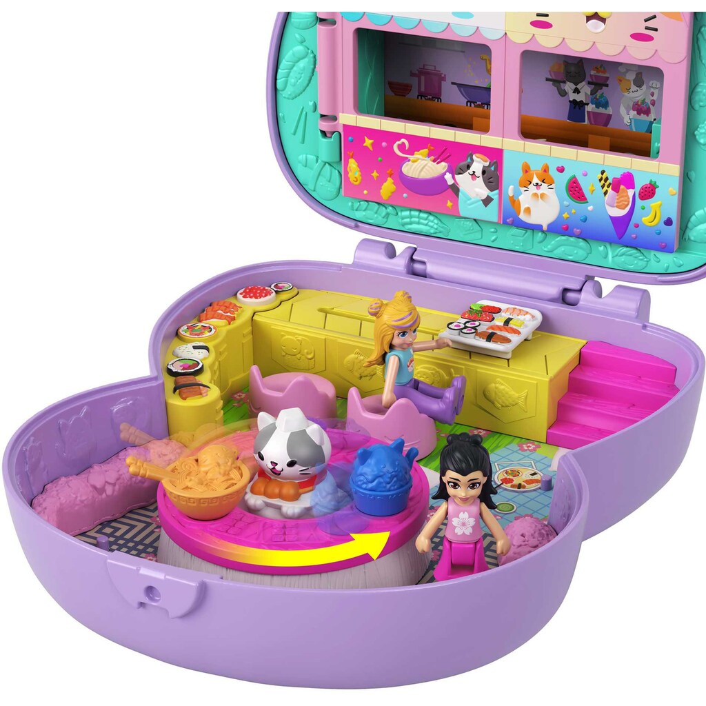 Polly Pocket Spielwelt »Katzen Restaurant Schatulle«, mit 2 Figuren und Zubehör