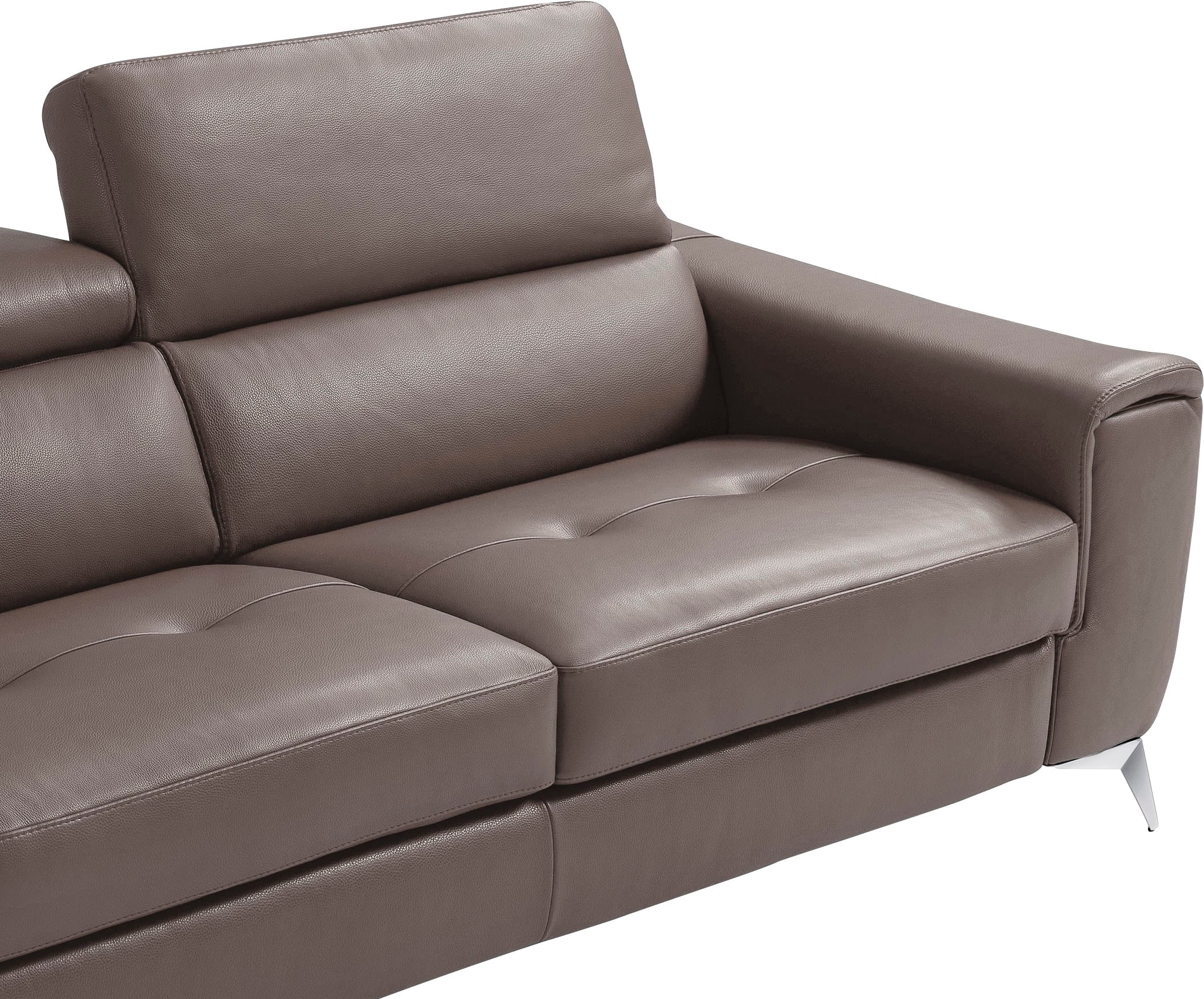 Egoitaliano Schlafsofa »Francine Designsofa, Loungesofa mit Dauerschlaffunktion, Breite 233 cm«, mit Bettfunktion, Leder BULL, graphit, Fußfarbe chrom