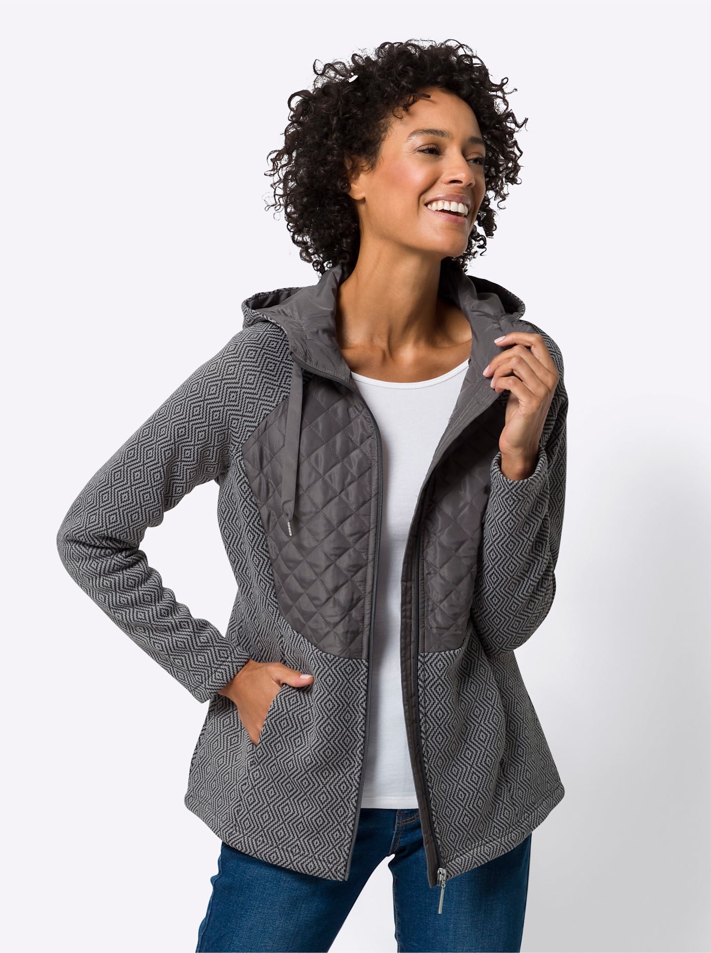 Classic Basics Langjacke, mit Kapuze