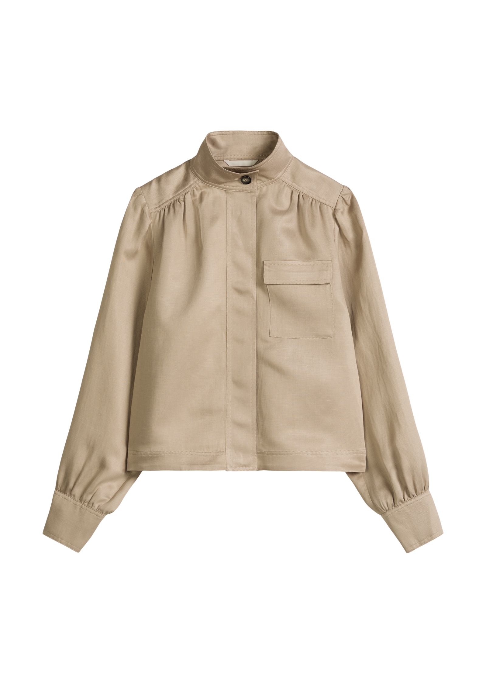 Marc O'Polo Kurzjacke Stehkragen-Jacke loose aus TENCEL™ Lyocell-Leinen-Mix