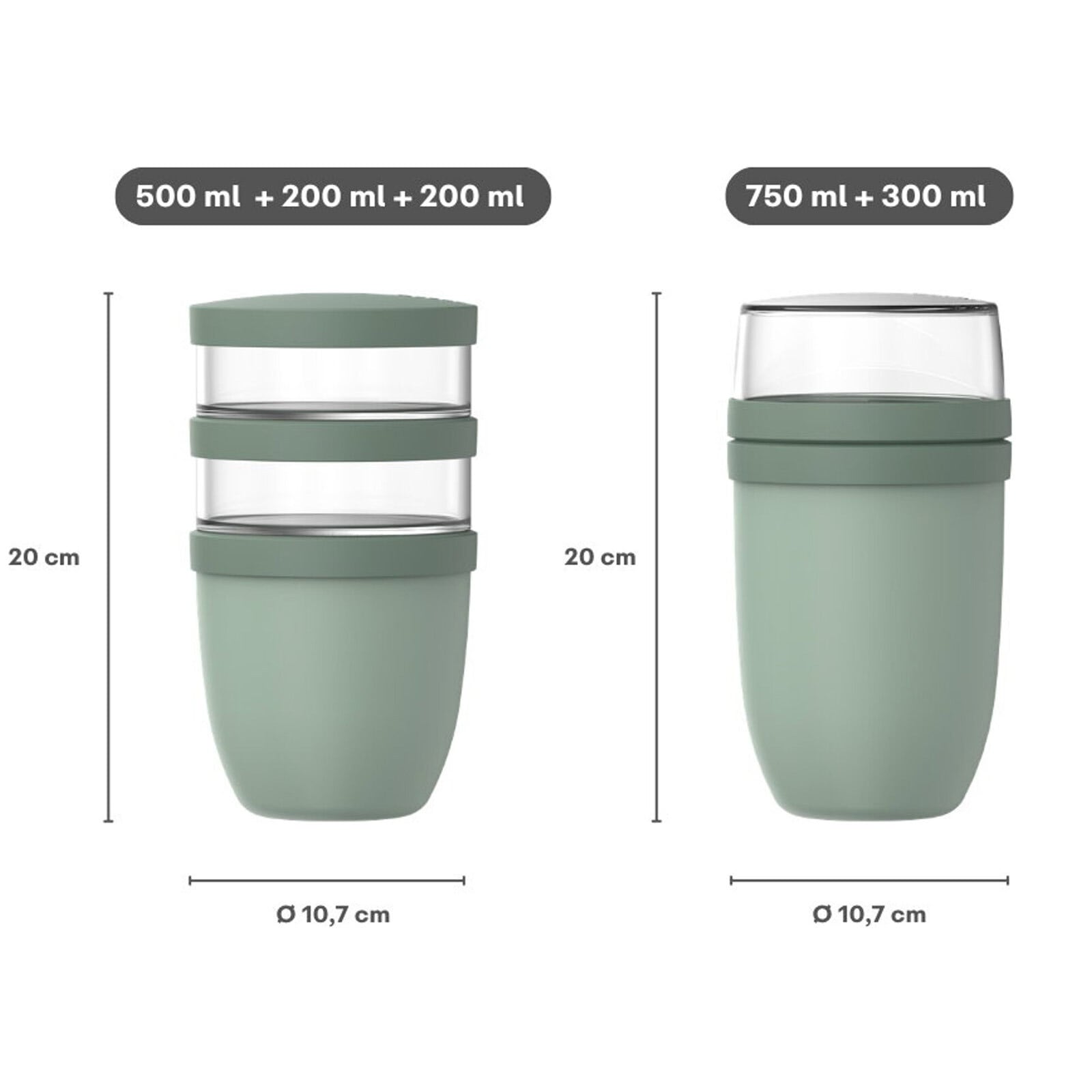 Mepal Lunchbox »Lunchpot-Set XL Ellipse 900 ml + 1050 ml 2er Set« Spülmaschinengeeignet, Mikrowellenfest