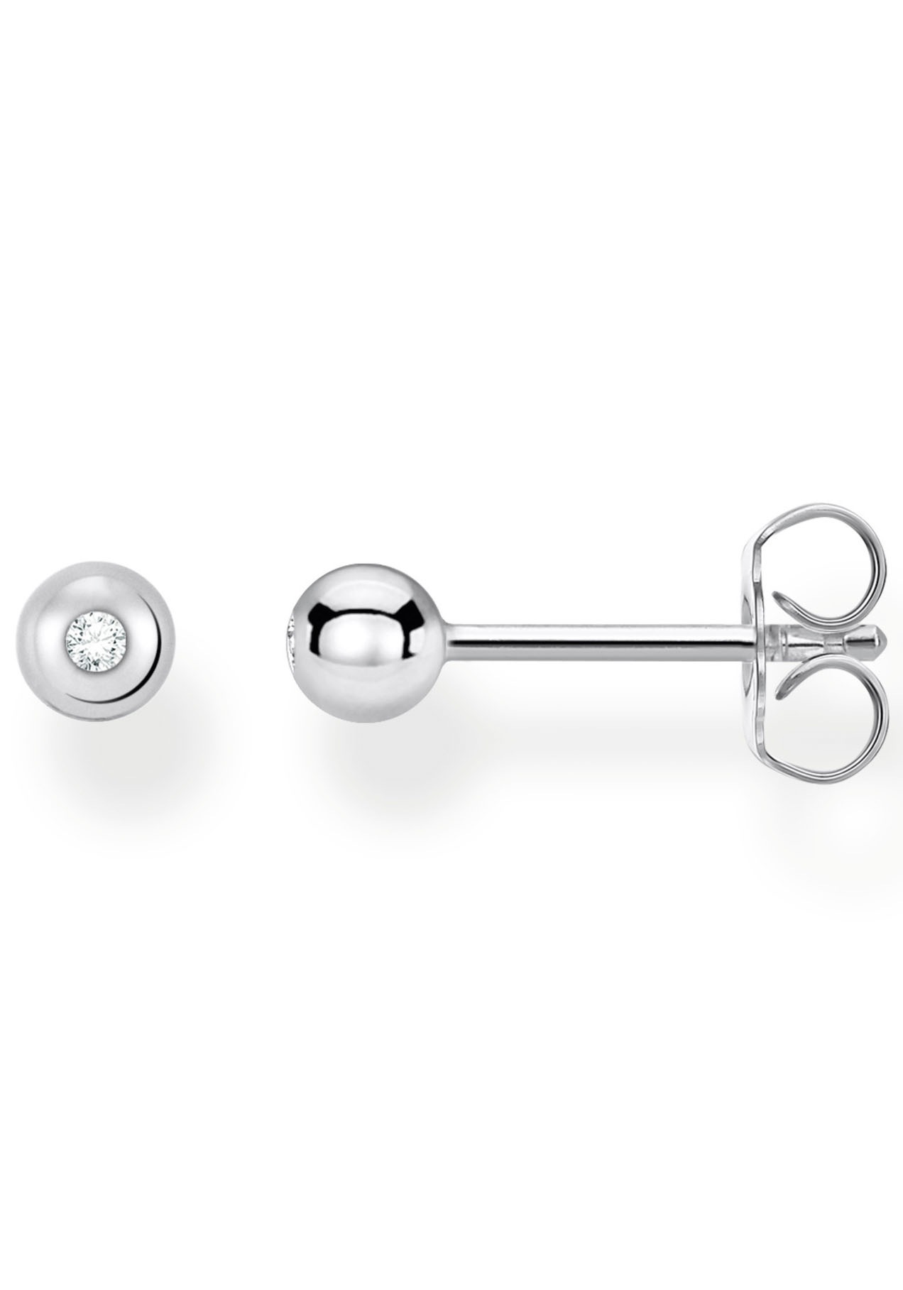 THOMAS SABO Single-Ohrstecker »weißer Stein gold, weißer Stein silber, H2130-051-14, H2130-414-14«, mit Zirkonia (synth.)