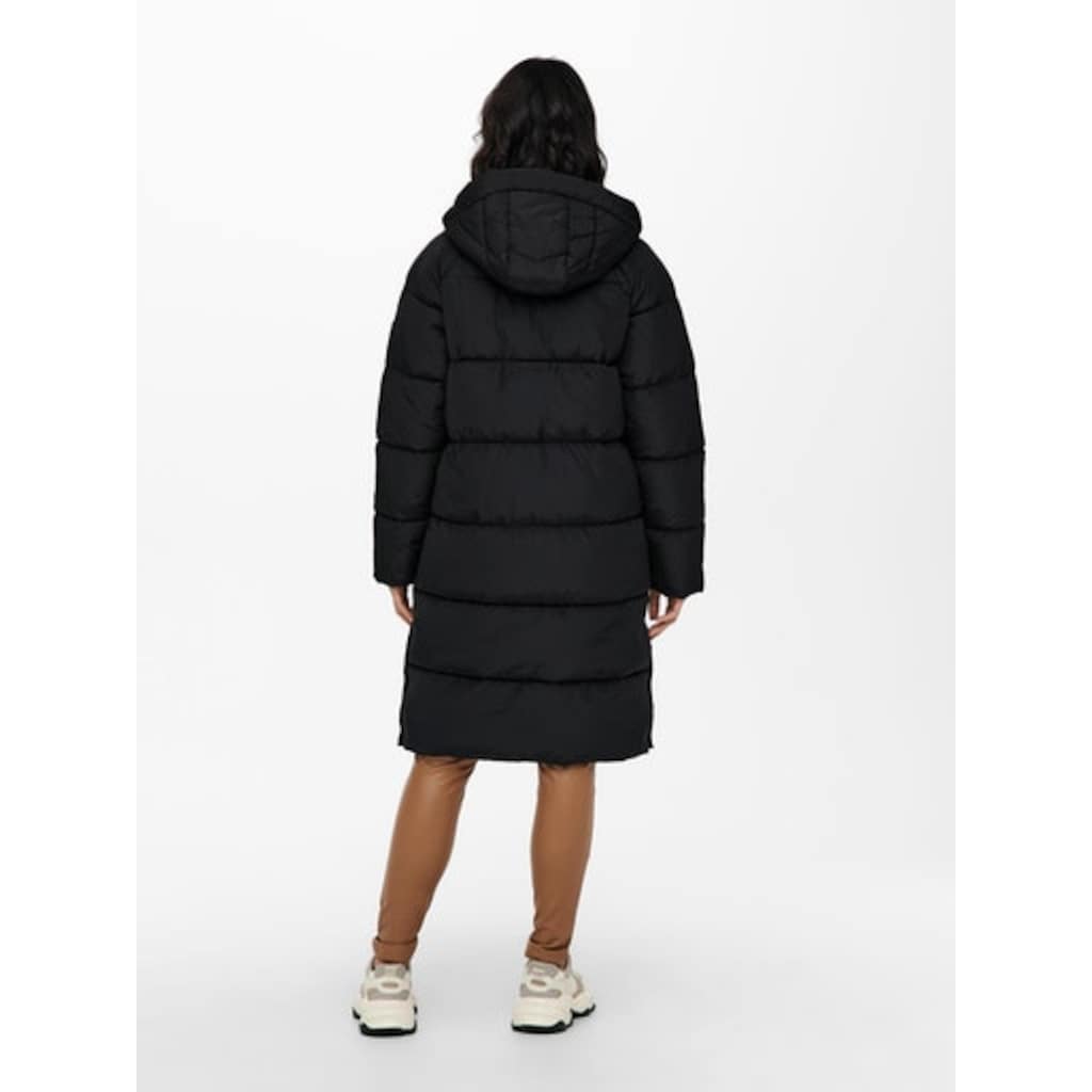 ONLY Steppmantel »ONLAMANDA LONG PUFFER COAT«, mit Kapuze