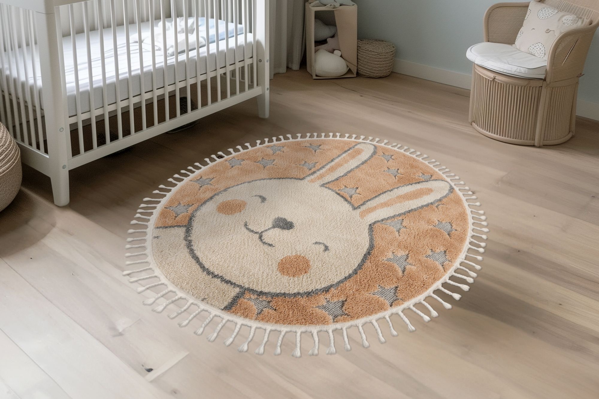 Kayoom Kinderteppich »Modena 415« rechteckig 11 mm Höhe auch in rund, Kurzflor, Hoch Tief, mit Fransen