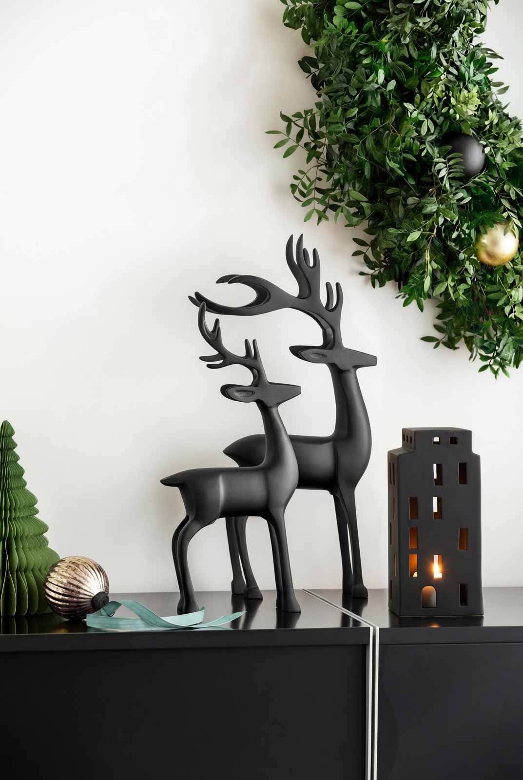 Villeroy & Boch Windlicht »Windlichter-Set Häuser Christmas Chic 20 / 22,5 / 30,7 cm 3-tlg. schwarz« Nur Dekoration