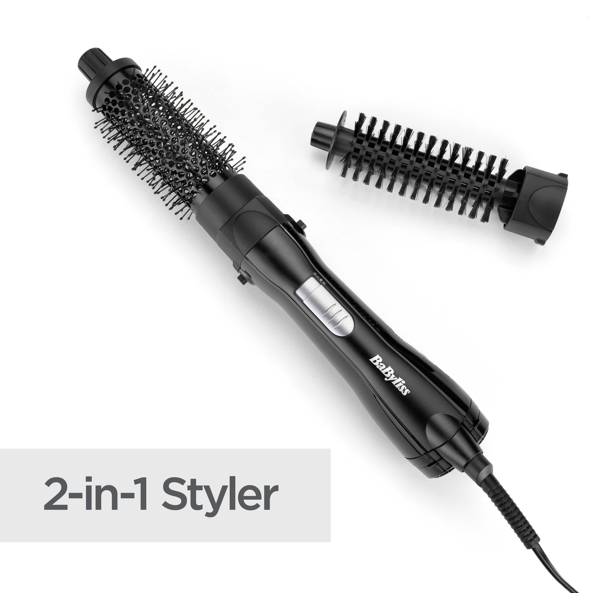 BaByliss Warmluftbürste »BaByliss  Shape & Smooth Warmluftbürste für kurze Haare, AS82E« 2 Aufsätze 800 W, Rundbürstenföhn mit 2 Aufsätzen für Volumen und Fülle